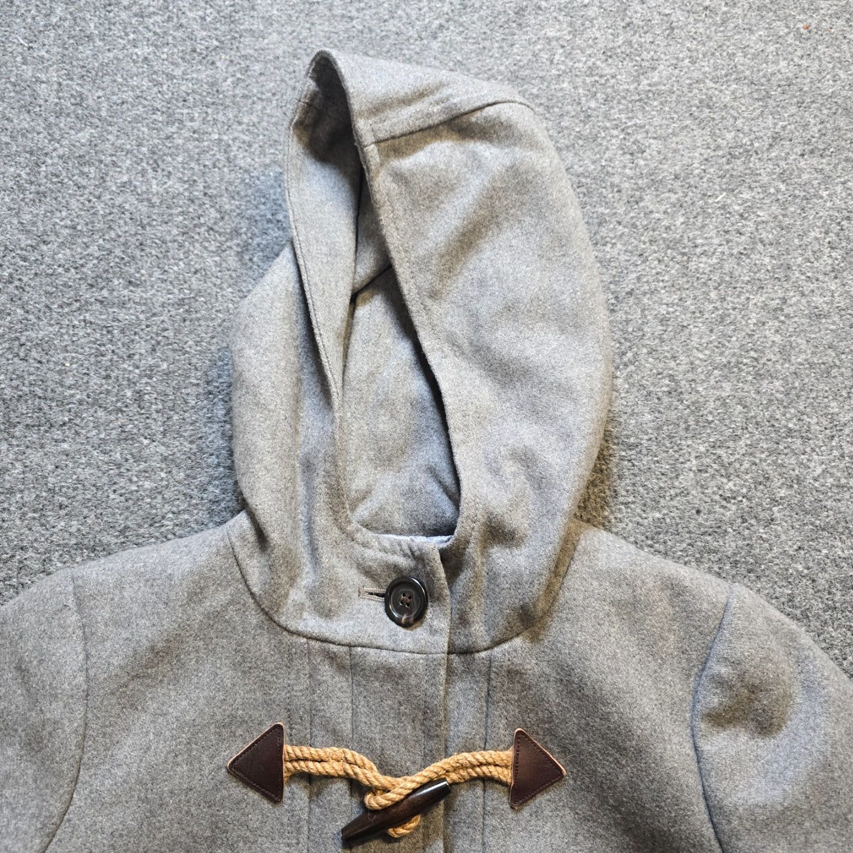 J.Crew J Crew Jacket Womens 2 Gray Melton Wool Stadium Cloth Toggles Zip Hooded Capsule Jacket Size XS / US 0-2 / IT 36-38 - 2 Thumbnail