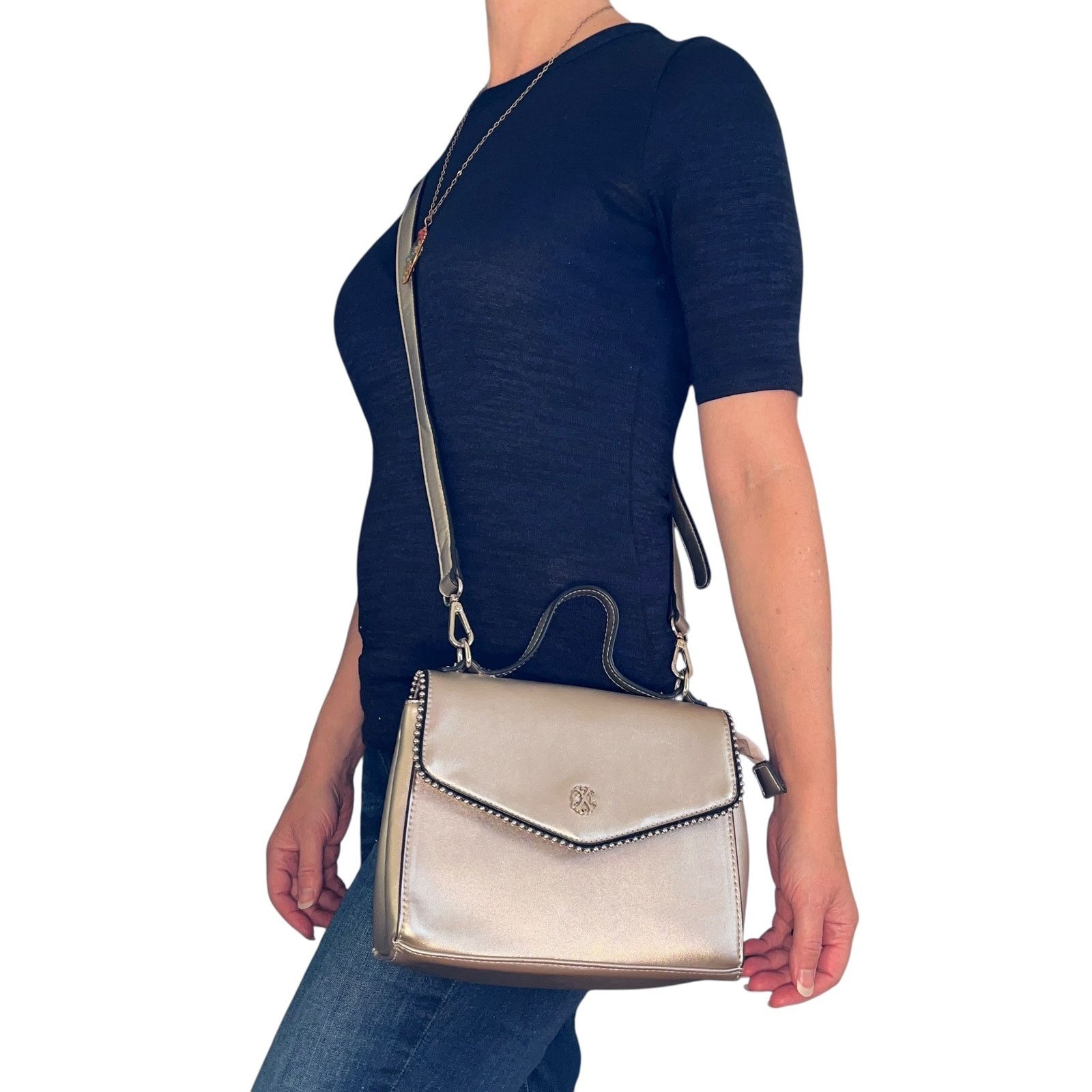 Christian Lacroix Christian Lacroix CXL Silver Faux Leather Crossbody Handbag Size ONE SIZE - 2 Thumbnail