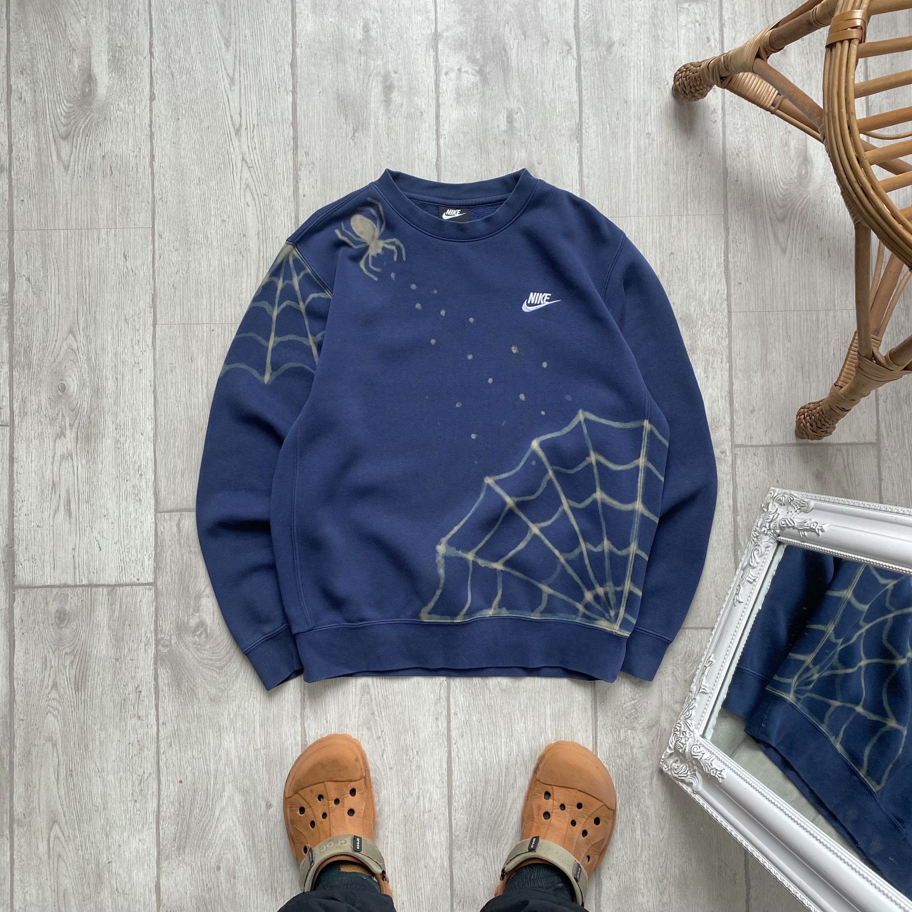 Nike Nike Custom Spider Web Sweatshirt Vintage Y2K Drill Handmade Size US M / EU 48-50 / 2 - 1 Thumbnail