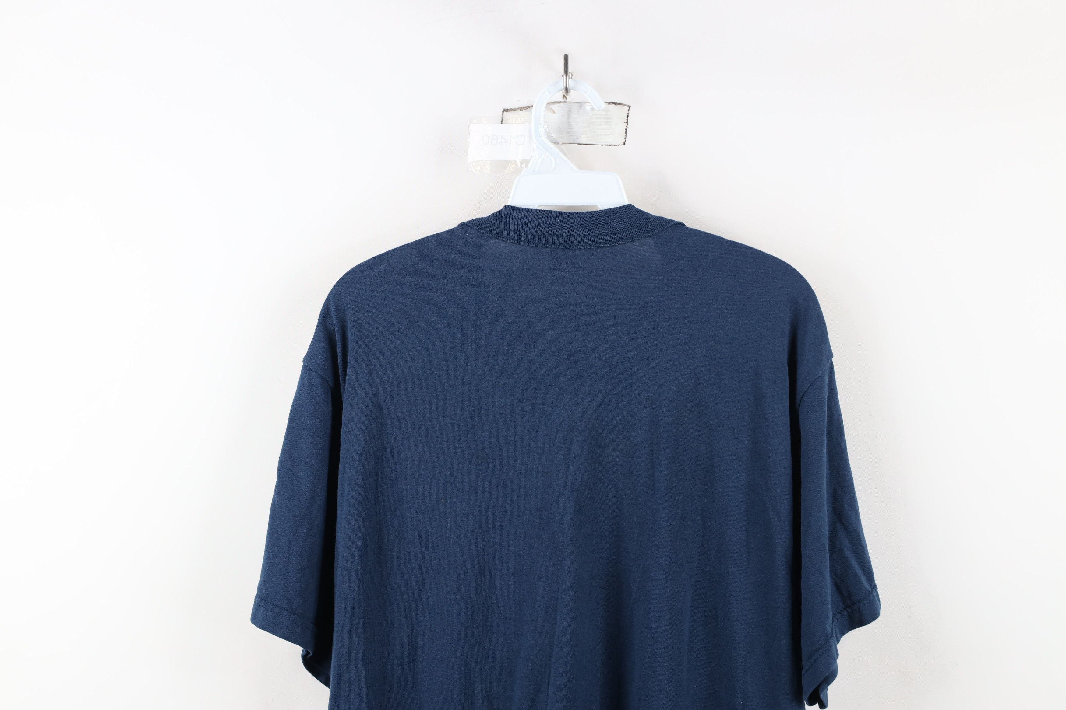Vintage Vintage 90s Streetwear Thin Short Sleeve Pocket T-Shirt Blue Size US XL / EU 56 / 4 - 12 Thumbnail