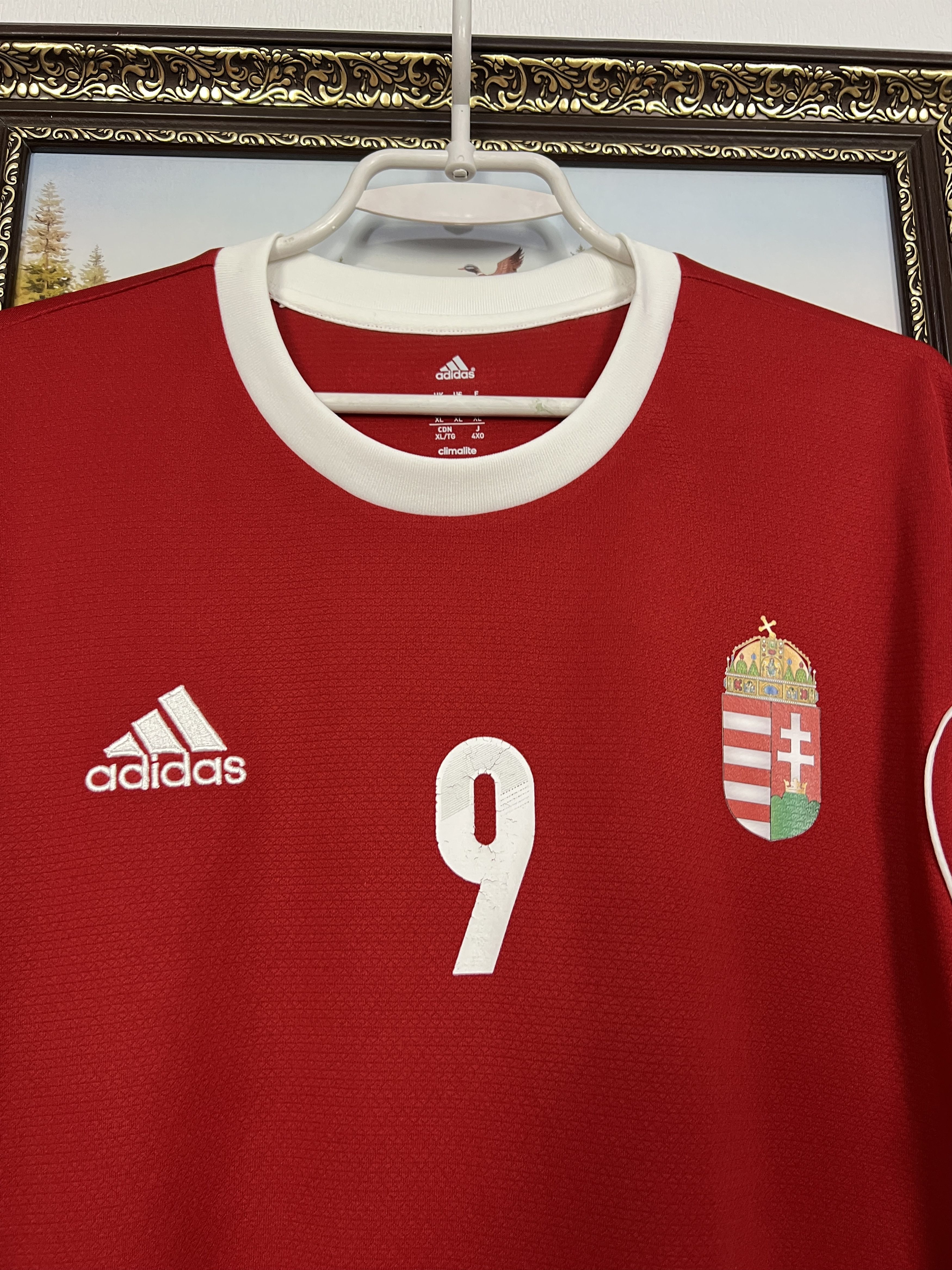 Adidas Hungary football shirt Soccer #9 Szalai Adidas Jersey Trikot Size US XL / EU 56 / 4 - 5 Thumbnail