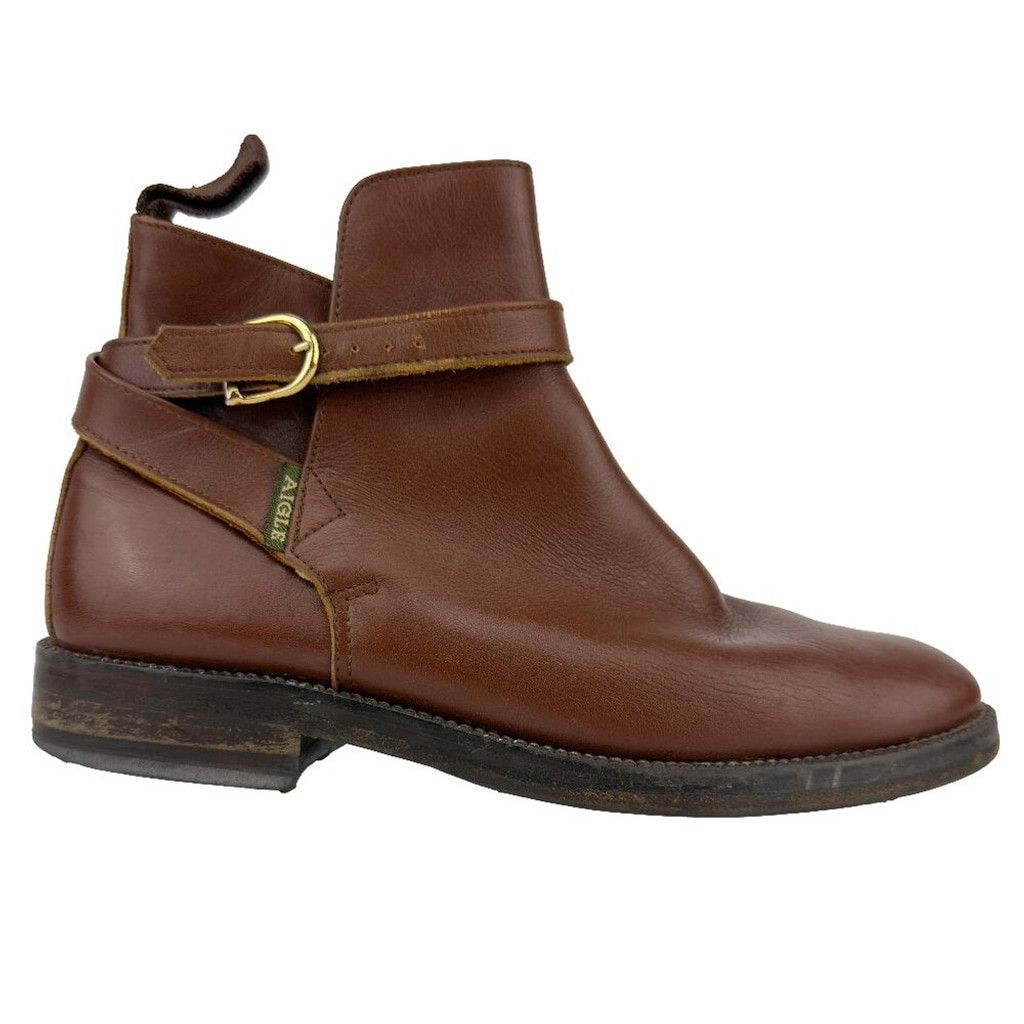 Aigle AIGLE Brown Ankle Boots Tan Luxury Chelsea French Booties 38 Size US 8 / IT 38 - 2 Thumbnail