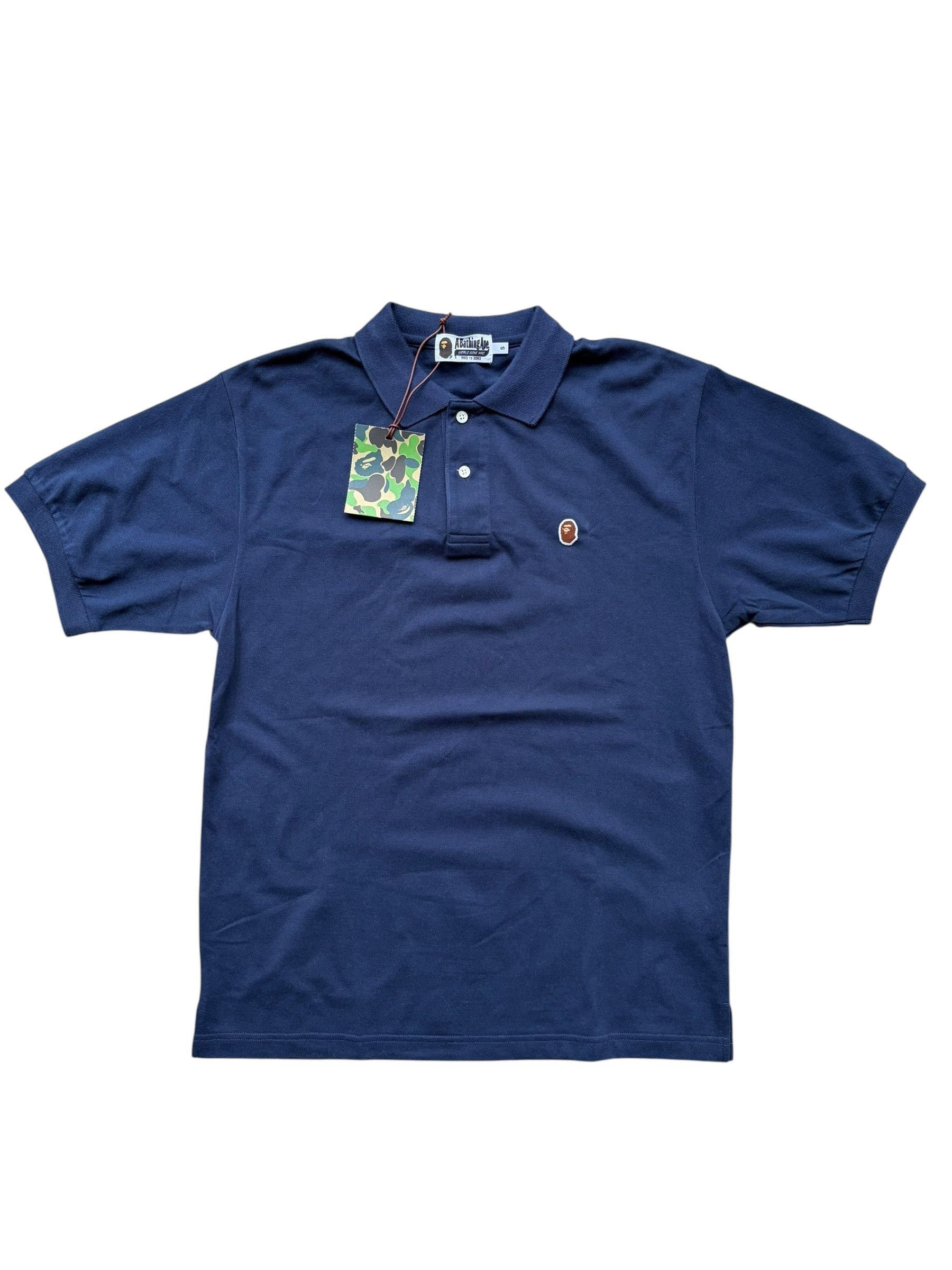 Bape Bape Navy Mini Ape Head Polo T-Shirt Size US S / EU 44-46 / 1 - 1 Thumbnail