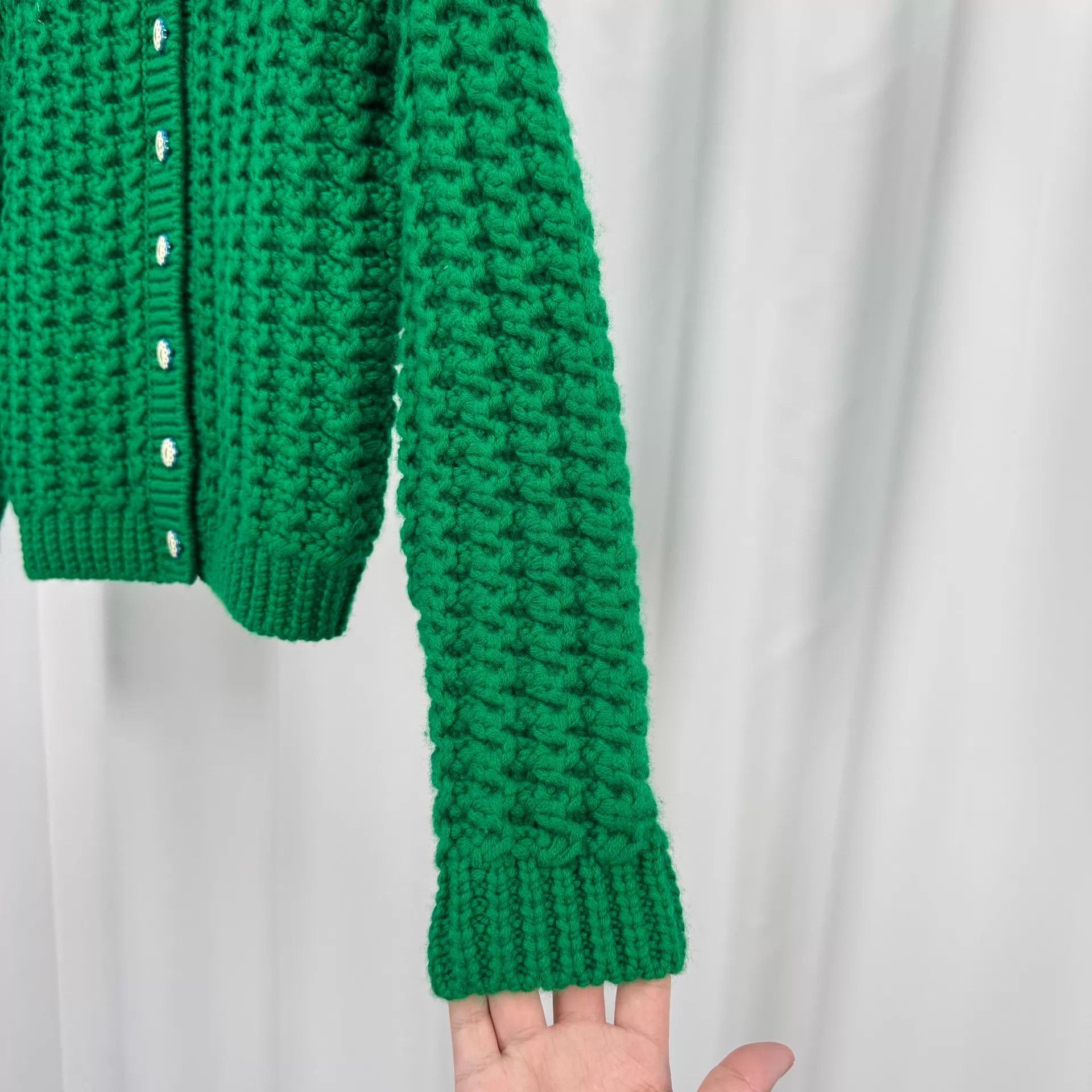 Miu Miu MIU MIU white collar green knit cardigan 36 99 new Size XS / US 0-2 / IT 36-38 - 4 Thumbnail