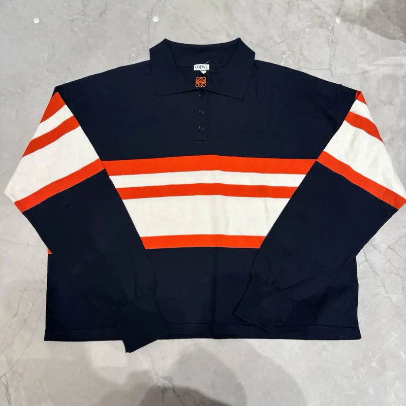 Loewe LOEWE Multi-Color Striped Long Sleeve Knit Top 0089 Size L / US 10 / IT 46 - 1 Thumbnail