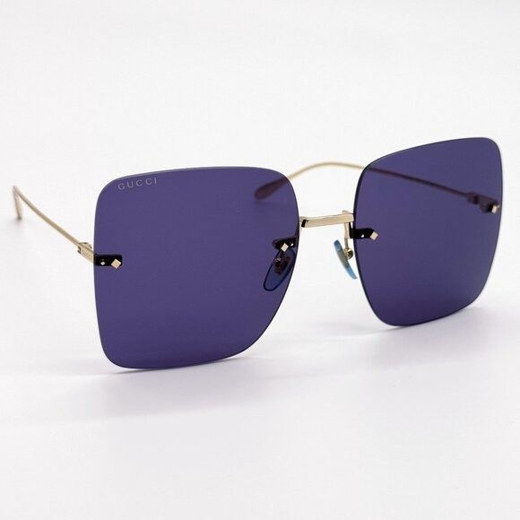 Gucci NEW GUCCI SUNGLASSES GG1147S 004 GOLD/BLUE WOMEN EYEWEAR Size ONE SIZE - 6 Thumbnail