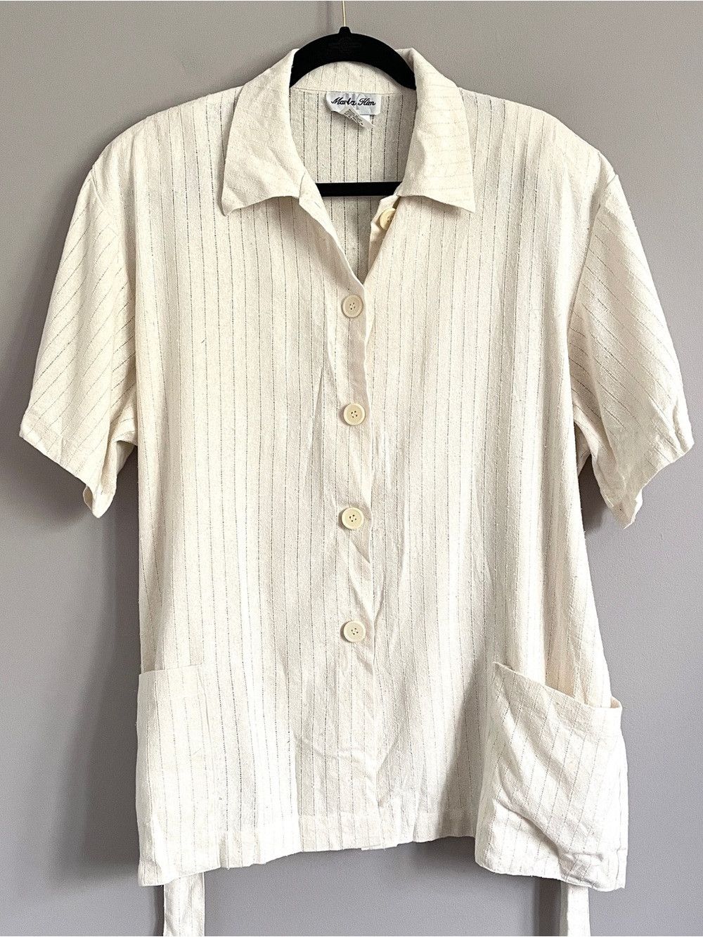 Vintage Vintage Raw Silk Short Sleeve Tunic Blouse Shirt - Large Size L / US 10 / IT 46 - 9 Thumbnail