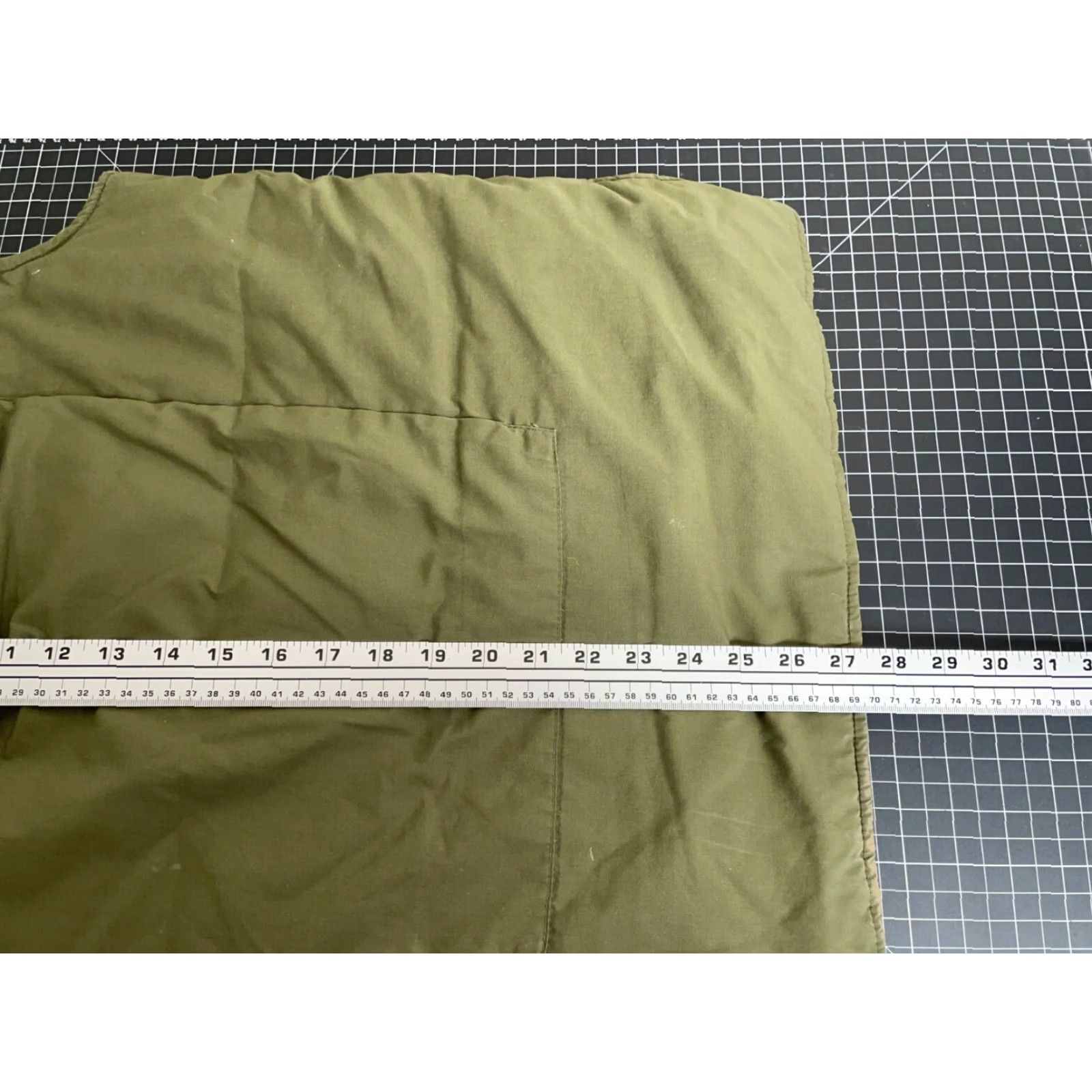 Vintage VTG 80s Down Insulated Zip Up Puffer Vest Adult Large Green Tactical Hidden Hood Size US L / EU 52-54 / 3 - 5 Thumbnail