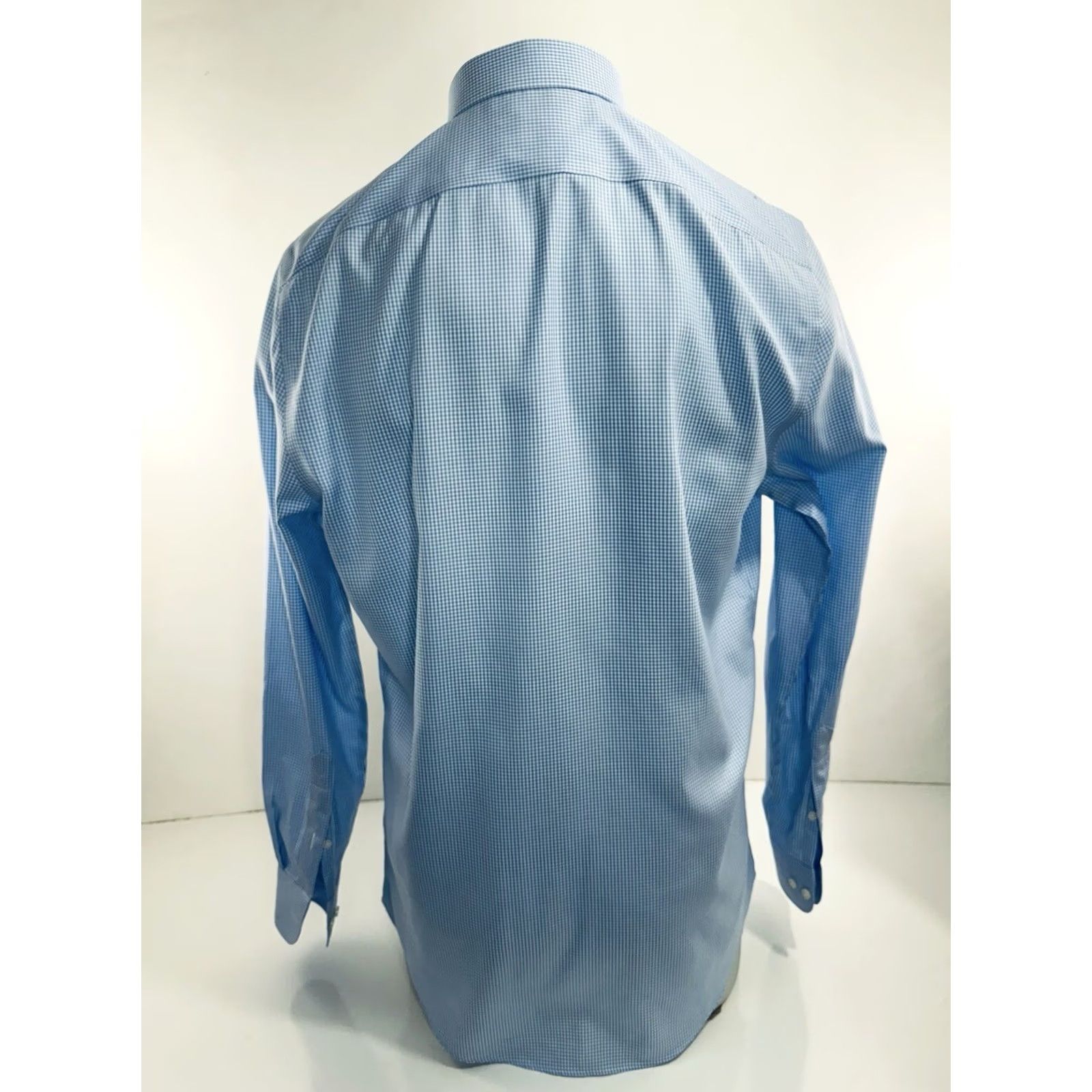 Suitsupply SUIT SUPPLY Dress Shirt Plaid Traveller Slim Fit Blue White Mens 15 3/4 Long Sleeve Button-Up Collared Size 42R - 3 Thumbnail