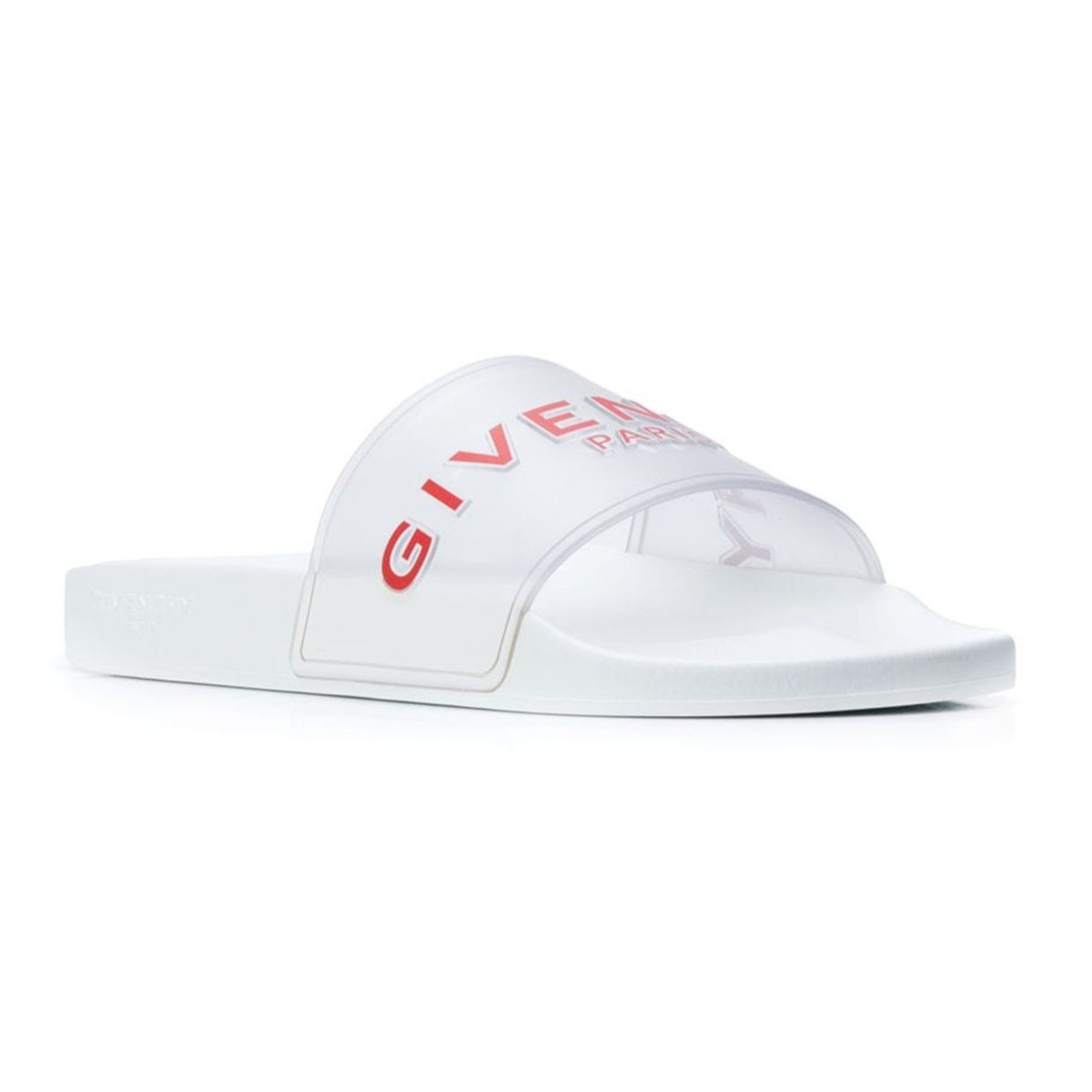 Givenchy Givenchy Paris White Red PVC Clear Logo Slide On Pool Size US 9 / IT 39 - 2 Thumbnail