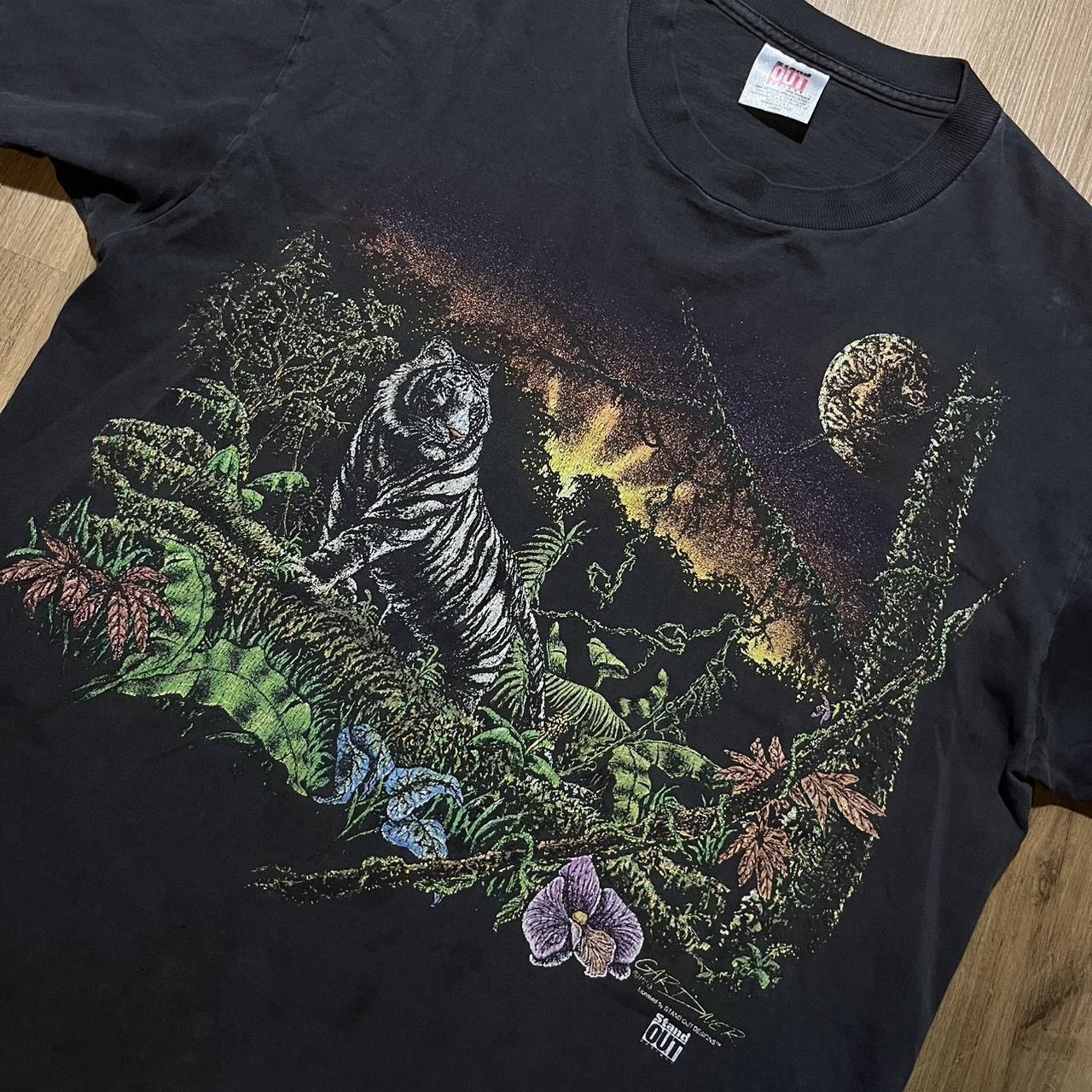 Vintage 🐅 1993 “Stand Out Designs” White Tiger Graphic Single Stitch Size US XL / EU 56 / 4 - 7 Thumbnail