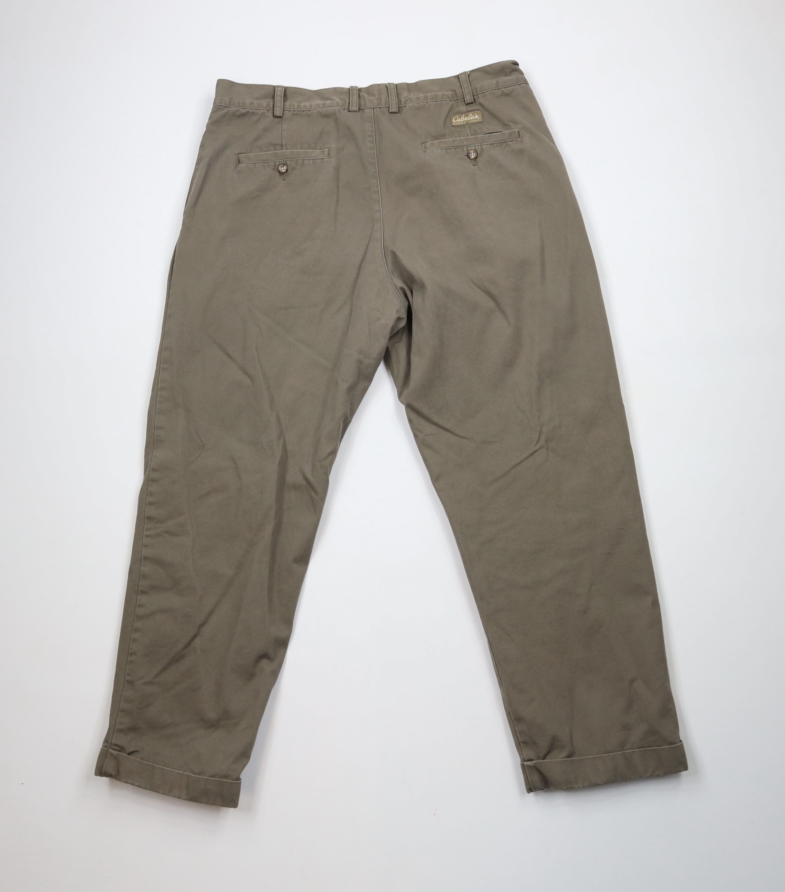 Cabelas × Vintage Vintage Cabelas Pleated Cuffed Flannel Lined Chino Pants Size US 38 / EU 54 - 10 Thumbnail