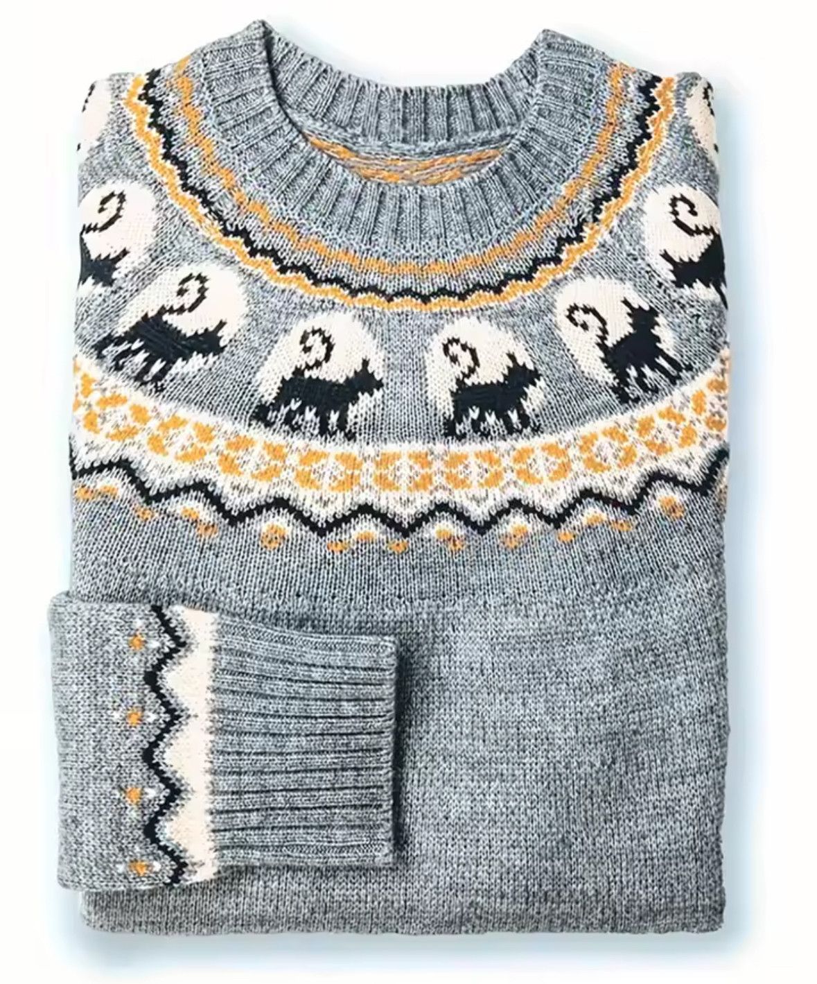 Other Retro Loose Black Cat Sweater Jacquard Knitted Sweatshirt Size 3XL / US 20-22 - 2 Thumbnail