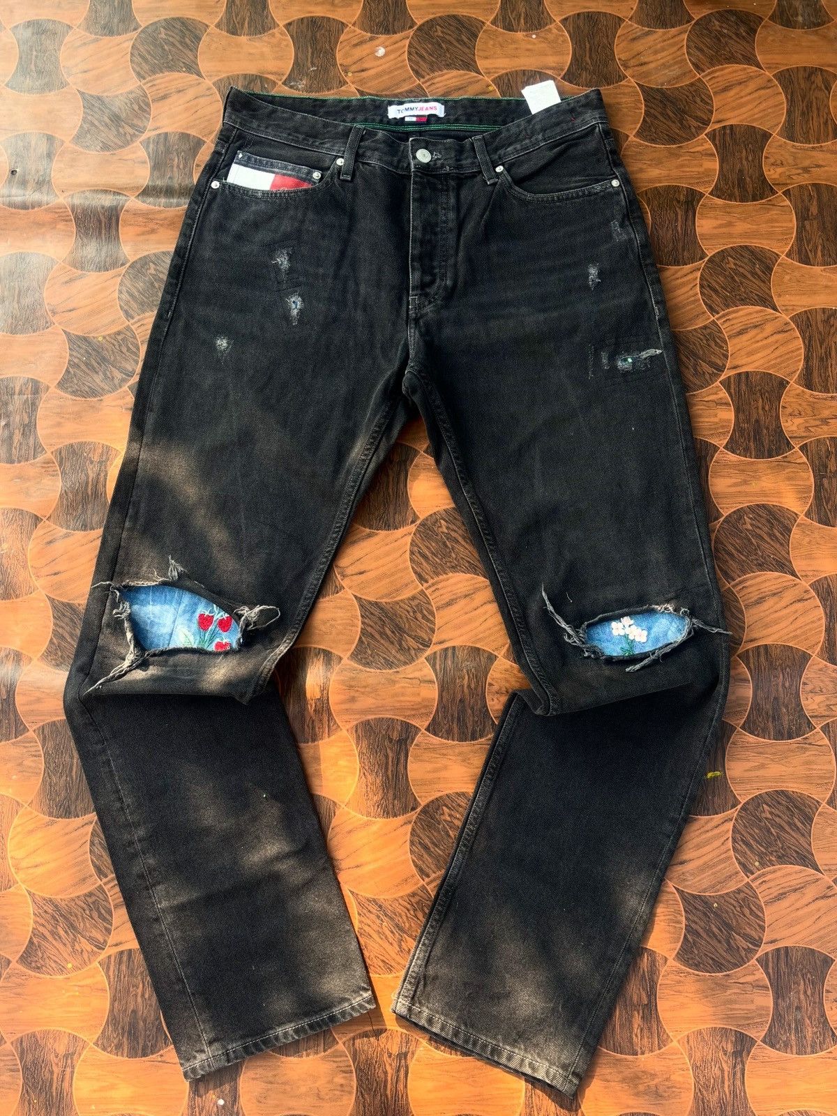 Tommy Jeans Tommy Jeans Ethan Straight SENSEI / Repaired Black Denim Size US 34 / EU 50 - 2 Thumbnail