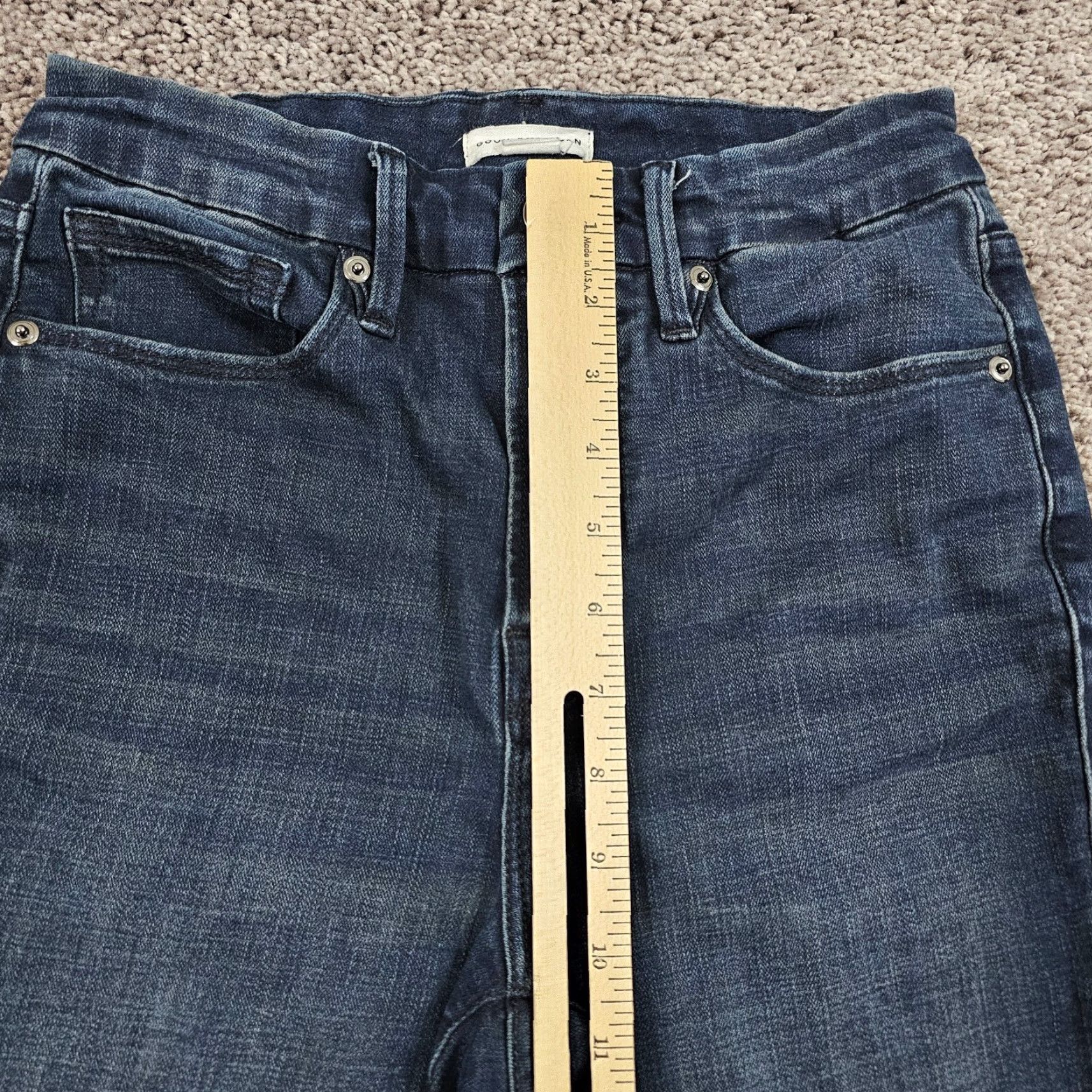 Good American Good American Jeans Women 27 High Rise Crop Dark Wash Stretch Denim 25 Inseam Blue Size 27" / US 4 / IT 40 - 4 Thumbnail