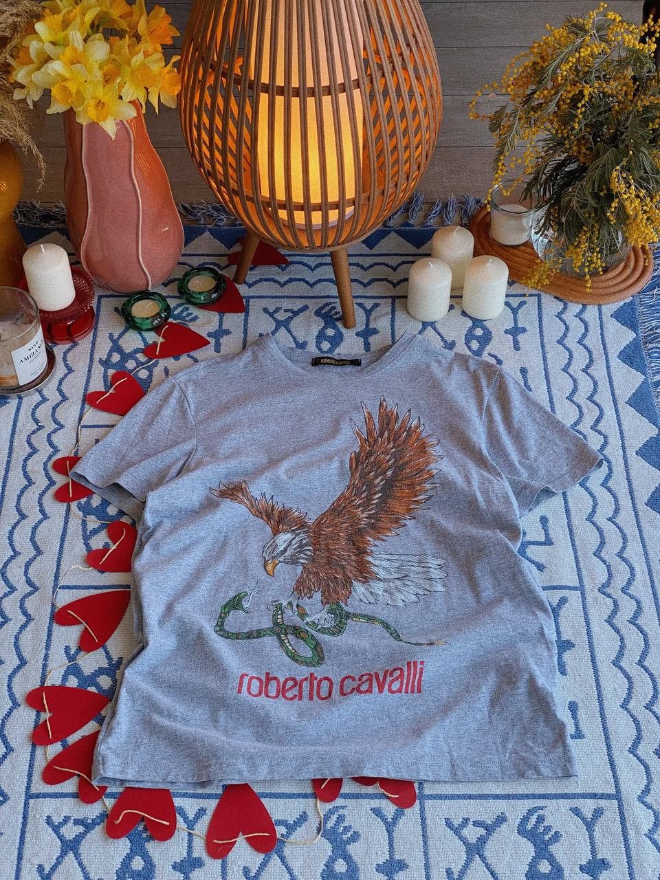 Roberto Cavalli Roberto Cavalli T-Shirt Grey Eagle Graphic Y2K Size M / US 6-8 / IT 42-44 - 1 Thumbnail