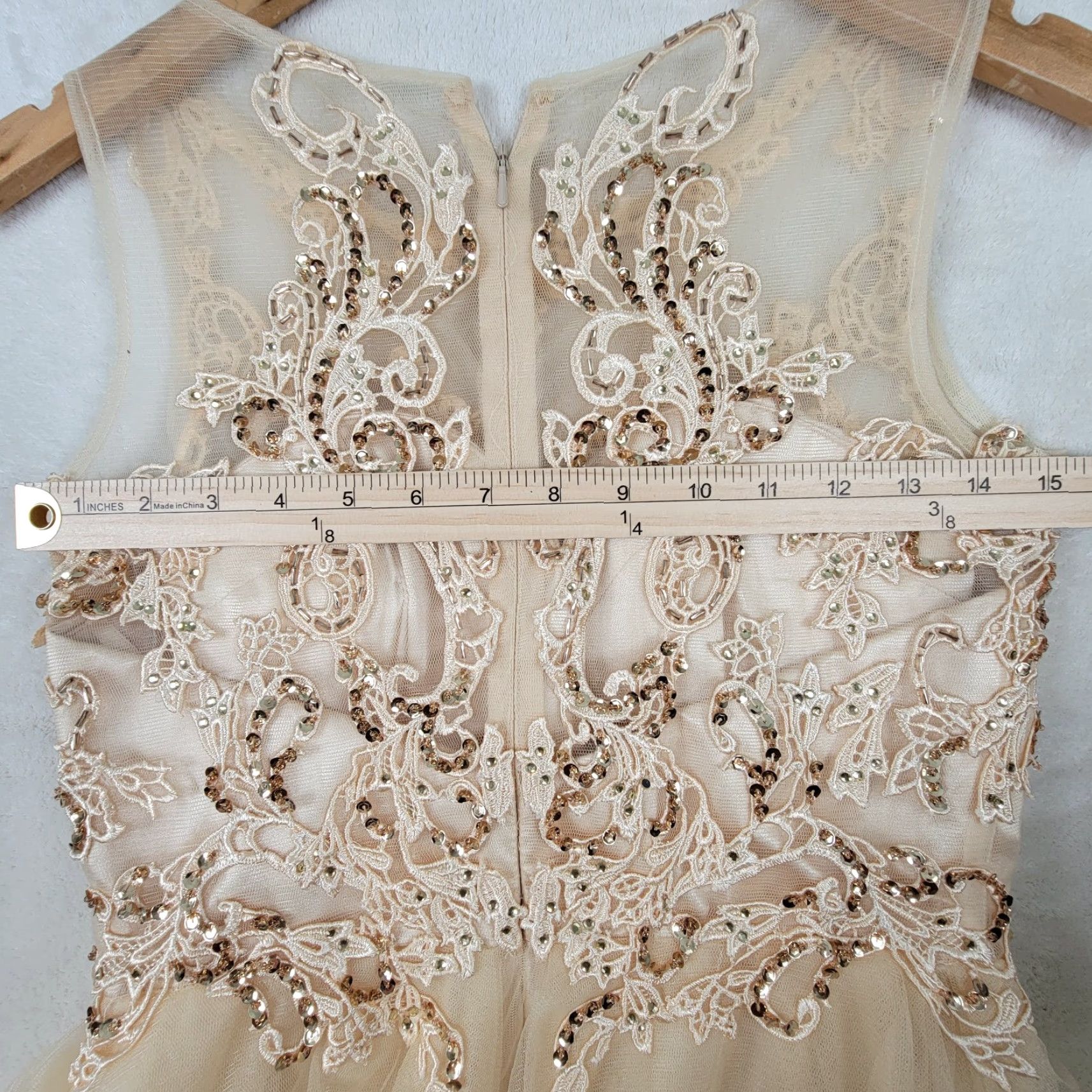 DANCER VINTAGE Lets Womens 27 Champagne Formal Dance Prom Lace Dress Shirt Ball Gown Ivory 1980s Womens Dress Prom Eveningwear Feminine 1980s Ladies Cultured Size 4XL / US 24-26 - 6 Thumbnail