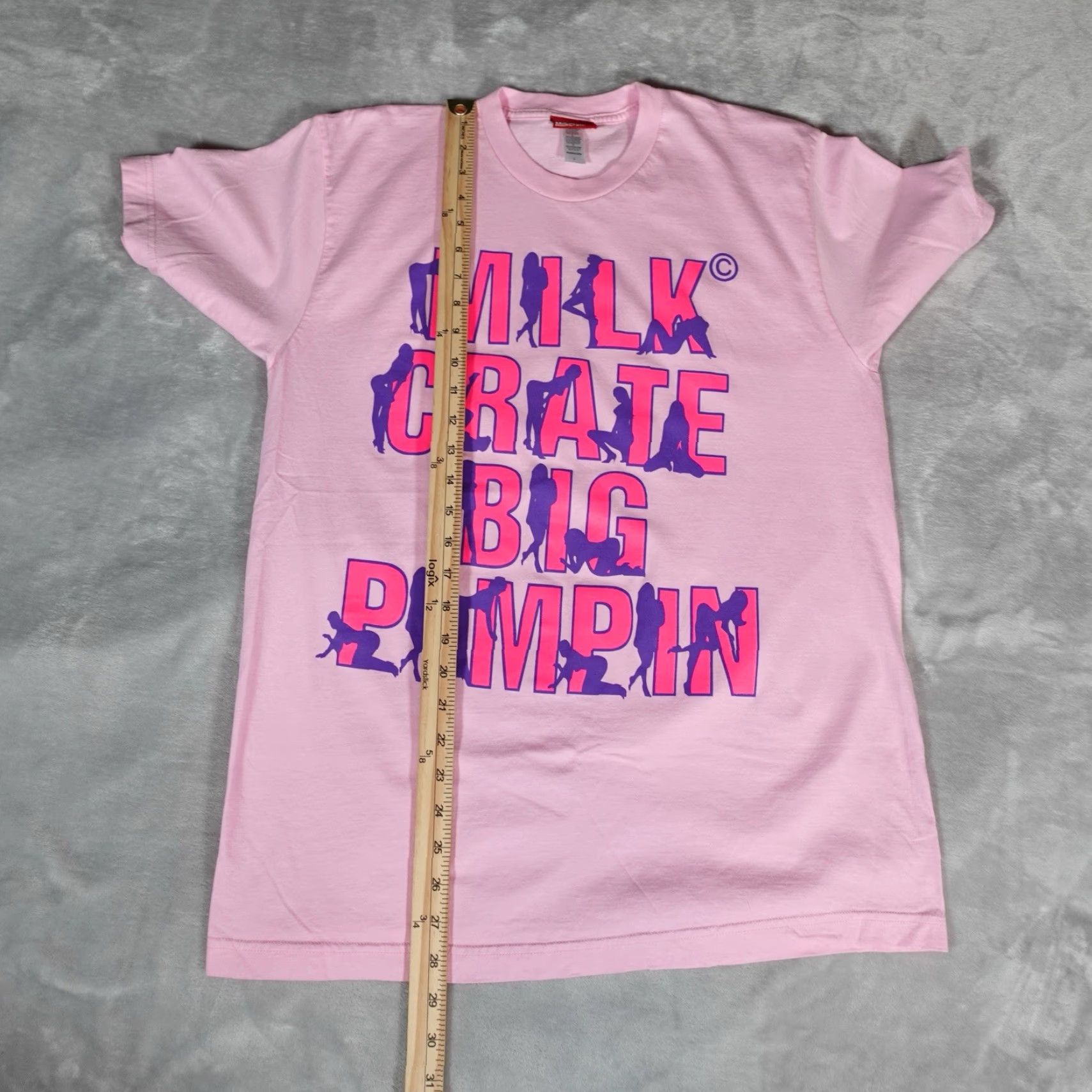 Pinko Milkcrate NYC Men's T-Shirt Large Pink USA Logo Short Sleeve Crew Neck Summer Fall Spring Made in USA Size US L / EU 52-54 / 3 - 7 Thumbnail