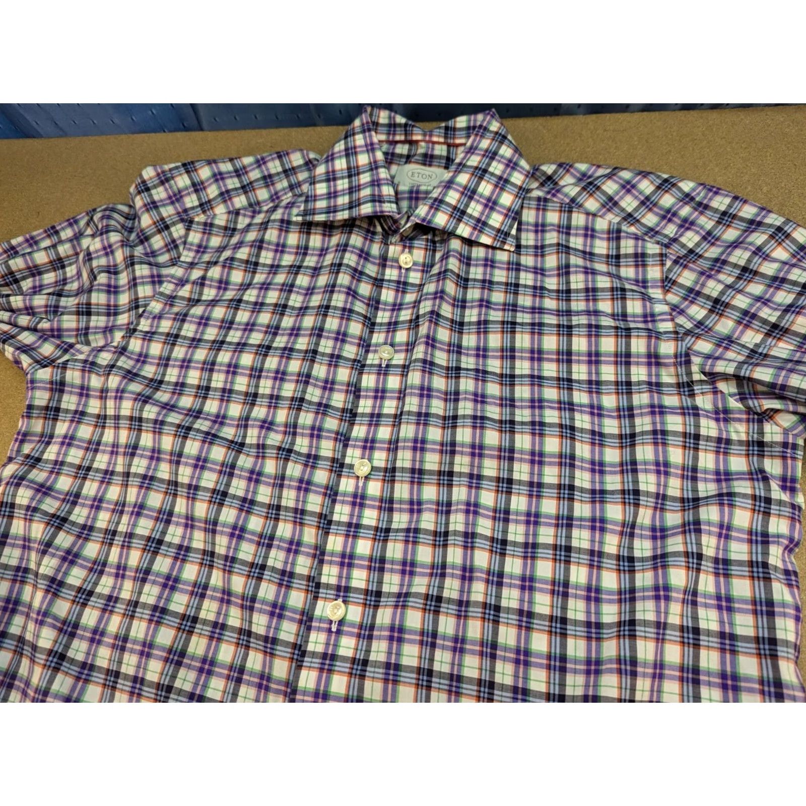 Eton VINTAGE ETON Cont emporary Button Up Shirt Mens Size 39 15.5 Long Sleeves Check Size US L / EU 52-54 / 3 - 7 Thumbnail