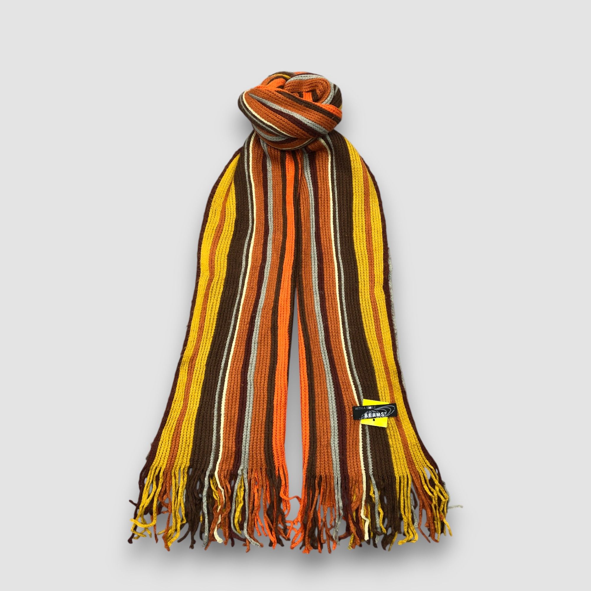 Beams Plus Vintage Beams Scarf Muffler Wool Ribbed Knit Winter Scarves Size ONE SIZE - 1 Thumbnail