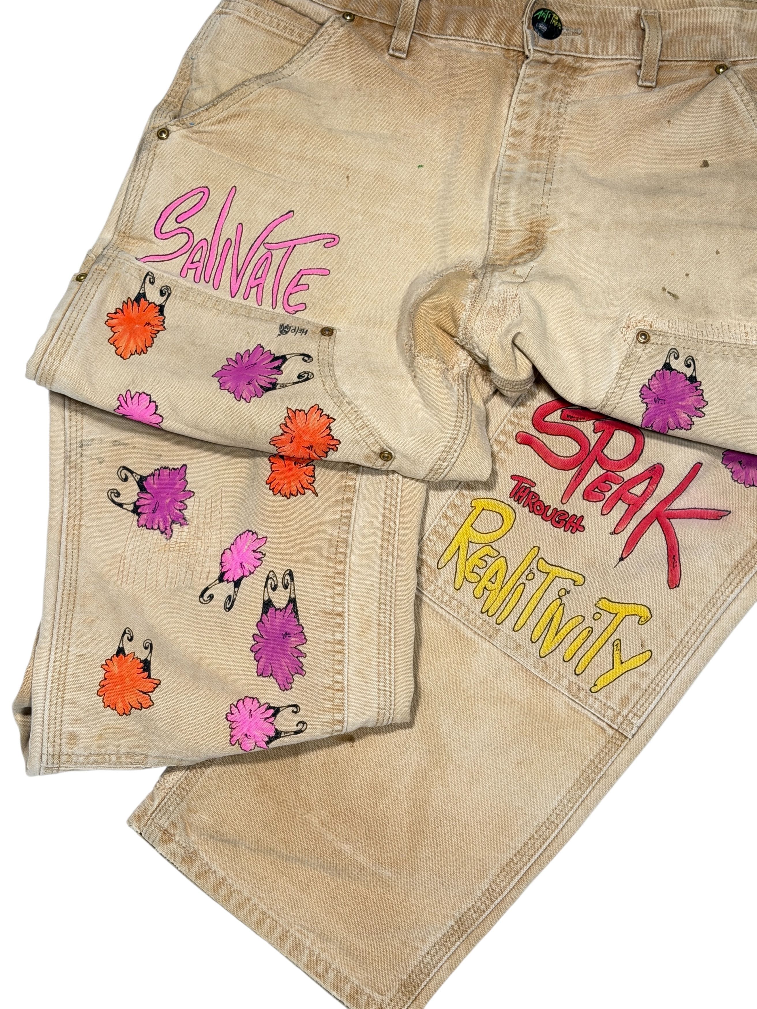 Matty Boy ANTI PROMO MATTY BOY PAINTED VINTAGE CARHARTT CARPENTER PANT Size US 32 / EU 48 - 5 Thumbnail