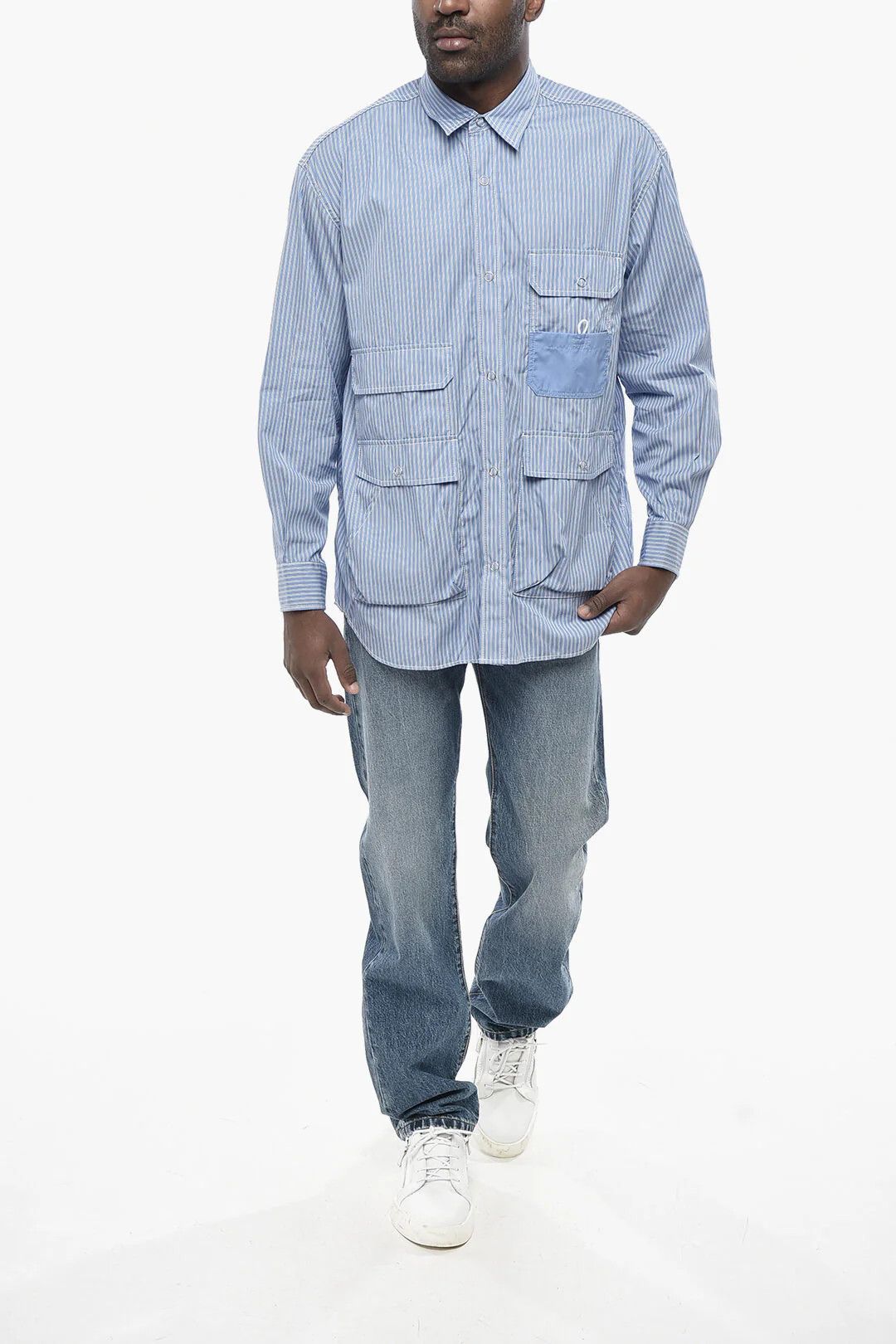 Comme des Garcons og1mm0426 Casual Striped Shirt in Blue Size US S / EU 44-46 / 1 - 4 Thumbnail