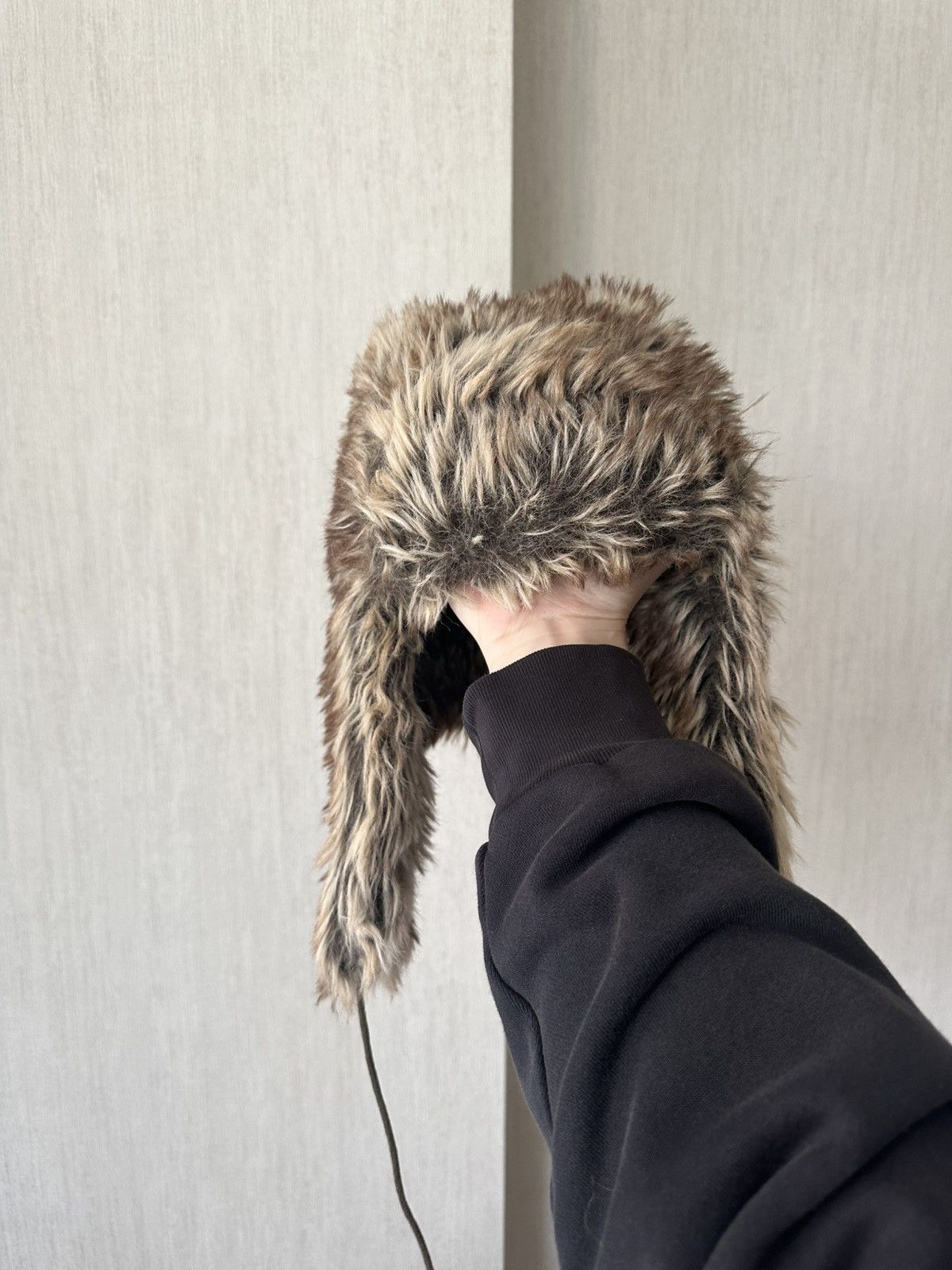 Japanese Brand Vintage Mask Fuzzy Fox Fur Trapper 90s USHANKA Mohair Size ONE SIZE - 3 Thumbnail