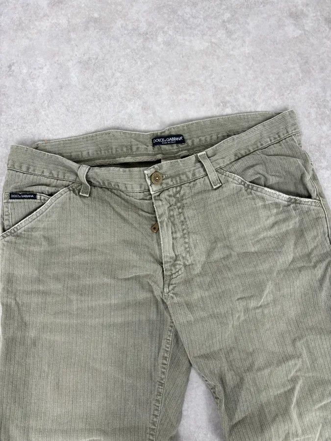 Dolce & Gabbana 2000s Dolce & Gabbana Khaki Green Straight Cozy Pants Size US 32 / EU 48 - 5 Thumbnail