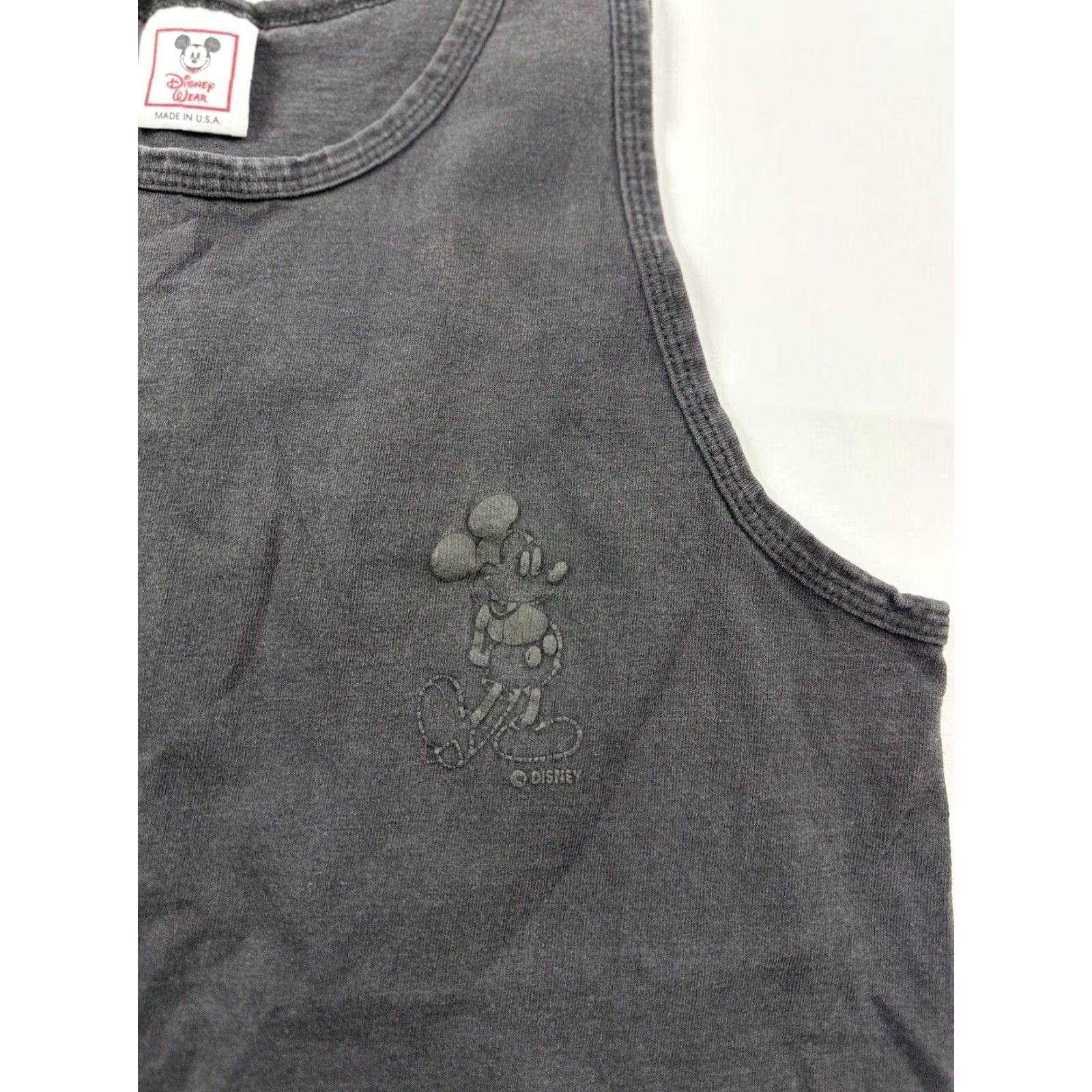 Disney VINTAGE Disney Wear Tank Top Men’s S / M Black Mickey Mouse Made In USA Size US S / EU 44-46 / 1 - 5 Thumbnail