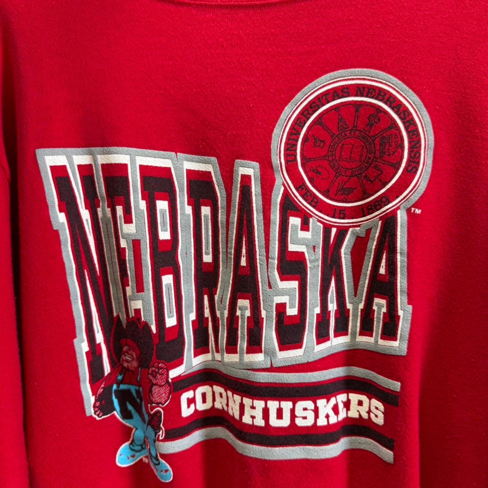 Vintage Vintage 90s Nebraska Huskers Herbie Football Crewneck Size US XL / EU 56 / 4 - 3 Thumbnail