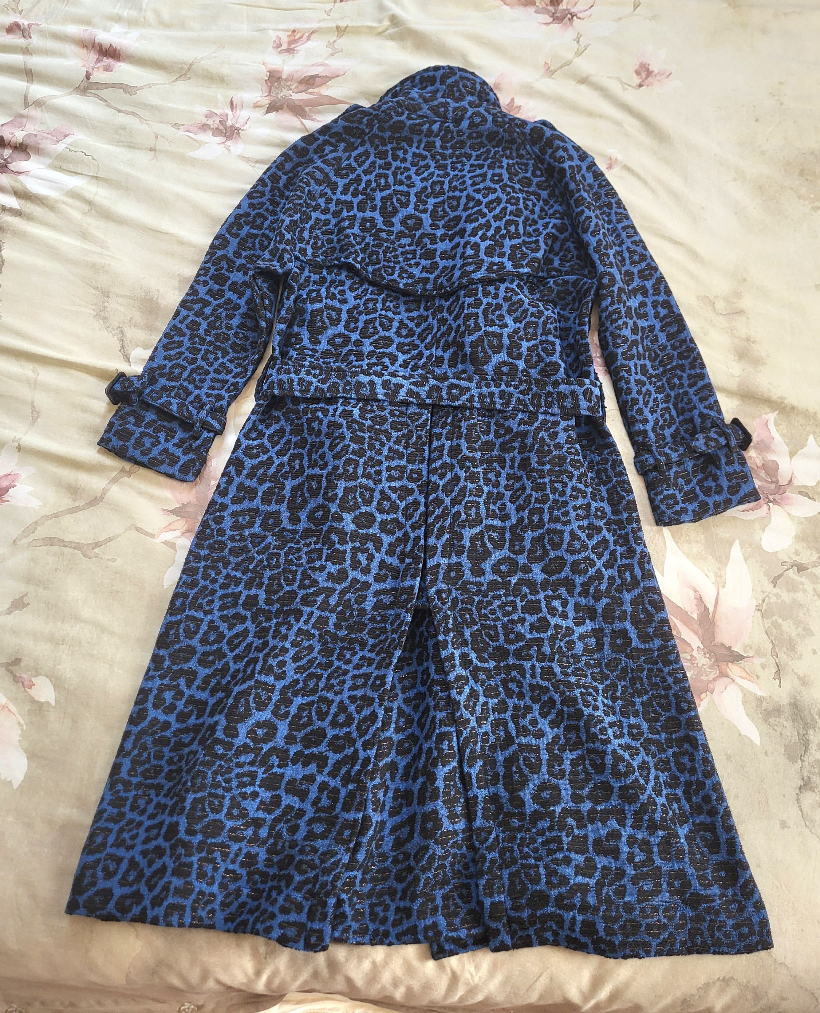 R13 Blue Leopard Print Women's Trench Coat - brand new with tags Size M / US 6-8 / IT 42-44 - 2 Thumbnail