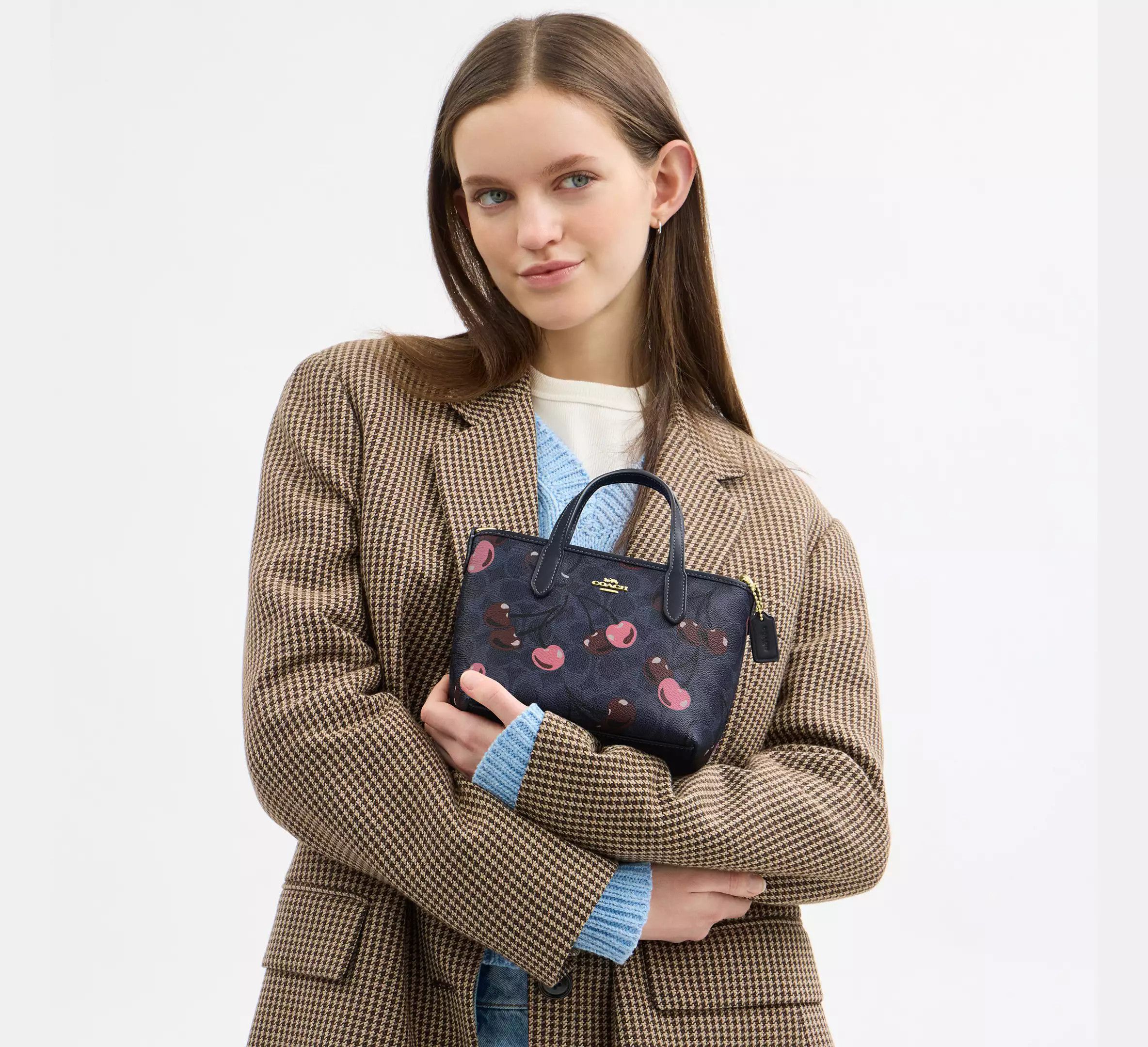 Coach 🍒 City Mini Tote Bag In Signature Canvas With Cherry CY737 Size ONE SIZE - 9 Thumbnail