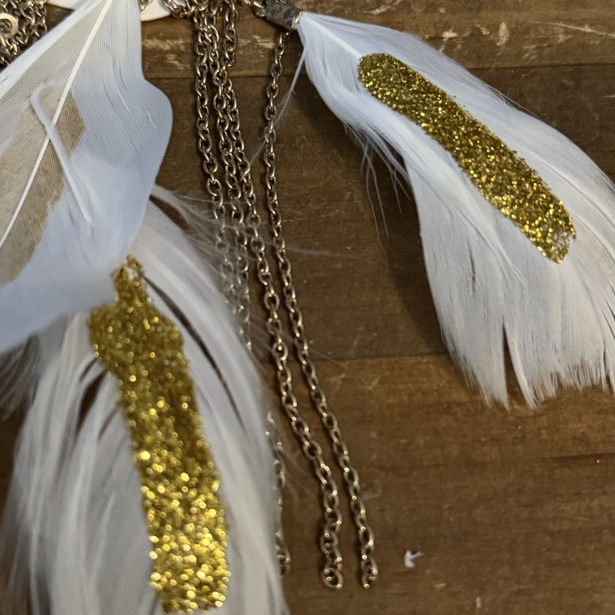 Aldo Aldo gold tone chain and white feather dangle earrings Size ONE SIZE - 3 Thumbnail