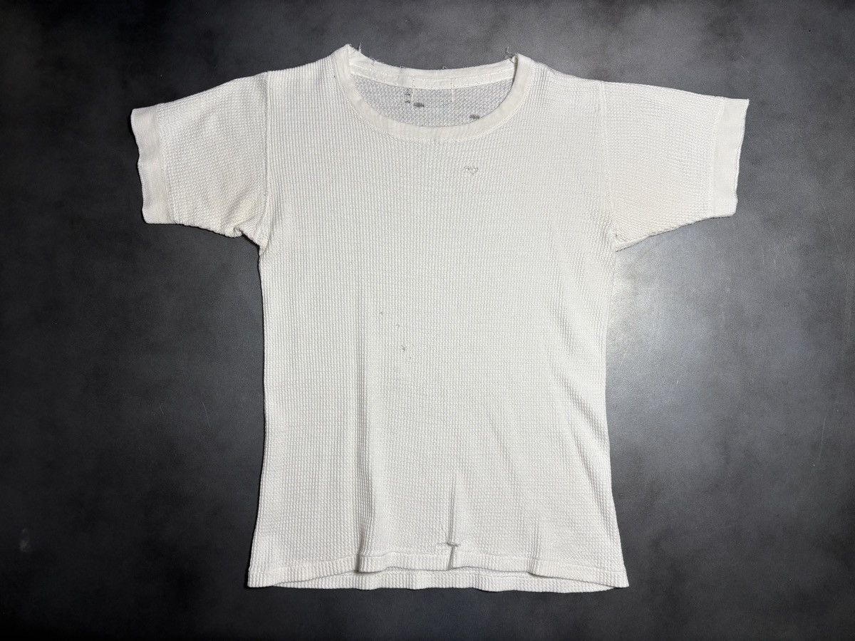 Vintage Thrashed Vintage Thermal T-Shirt Waffle Blank White Distress Size US S / EU 44-46 / 1 - 17 Thumbnail