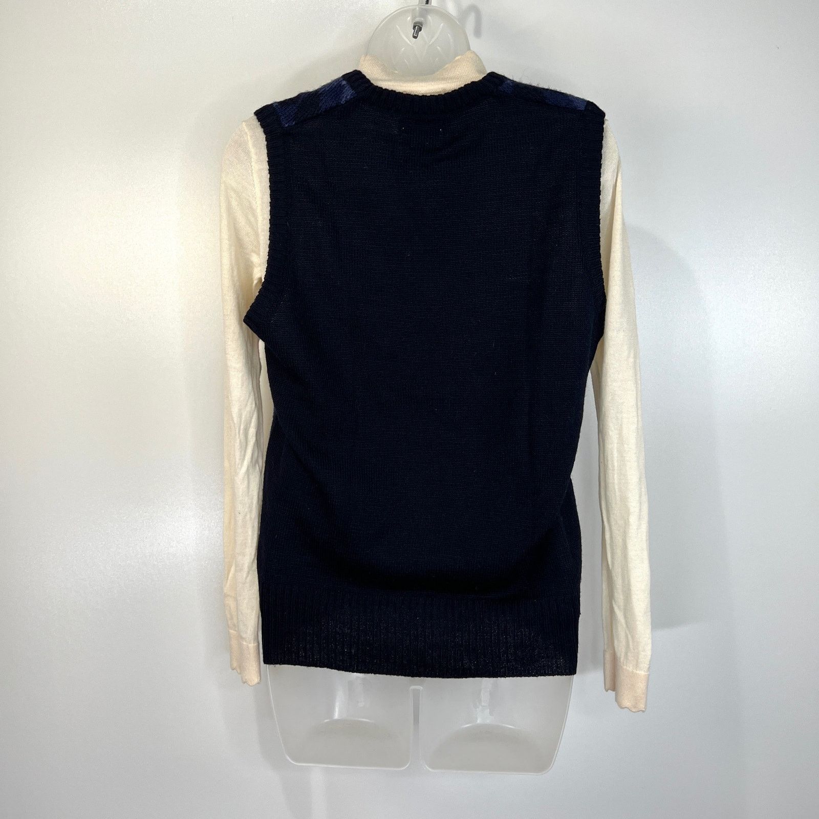 Vintage Vintage Sweater Vest Unisex Navy Blue Wool Blend Stripe Size S / US 4 / IT 40 - 6 Thumbnail