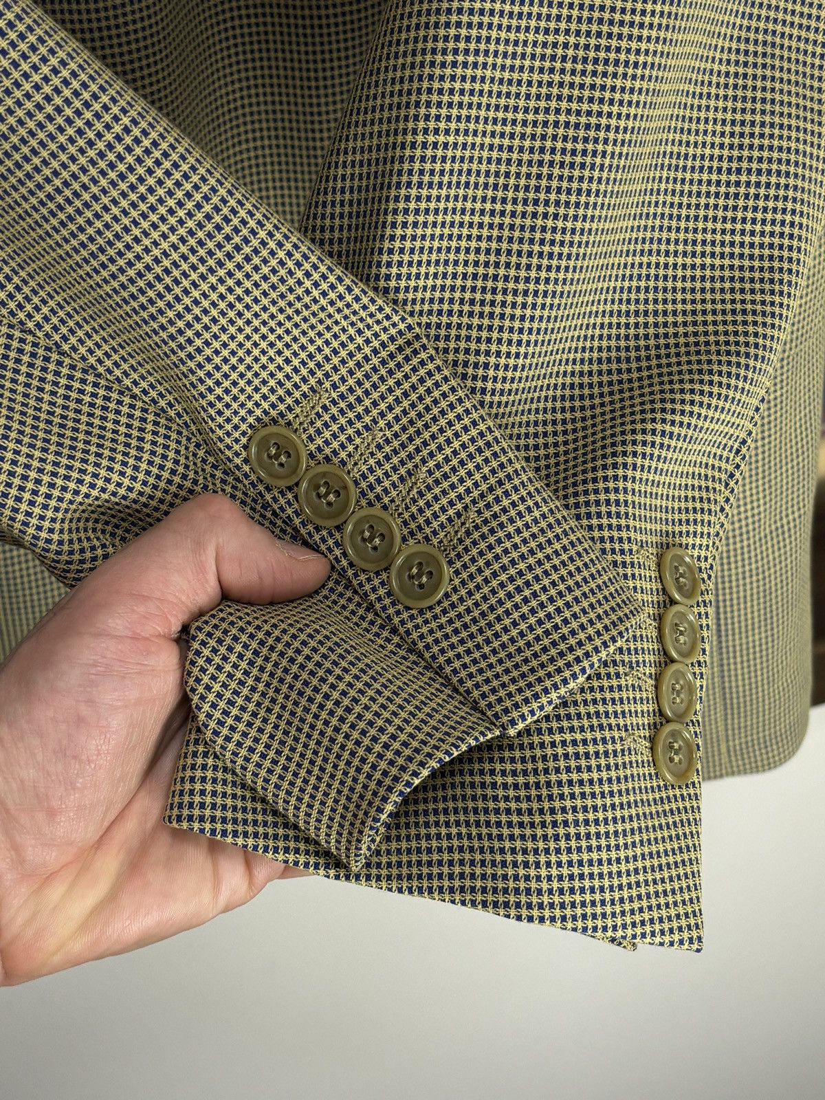 Yves Saint Laurent Vintage Yves Saint Laurent Micro Check Wool Blazer Jacket Size 52R - 4 Thumbnail