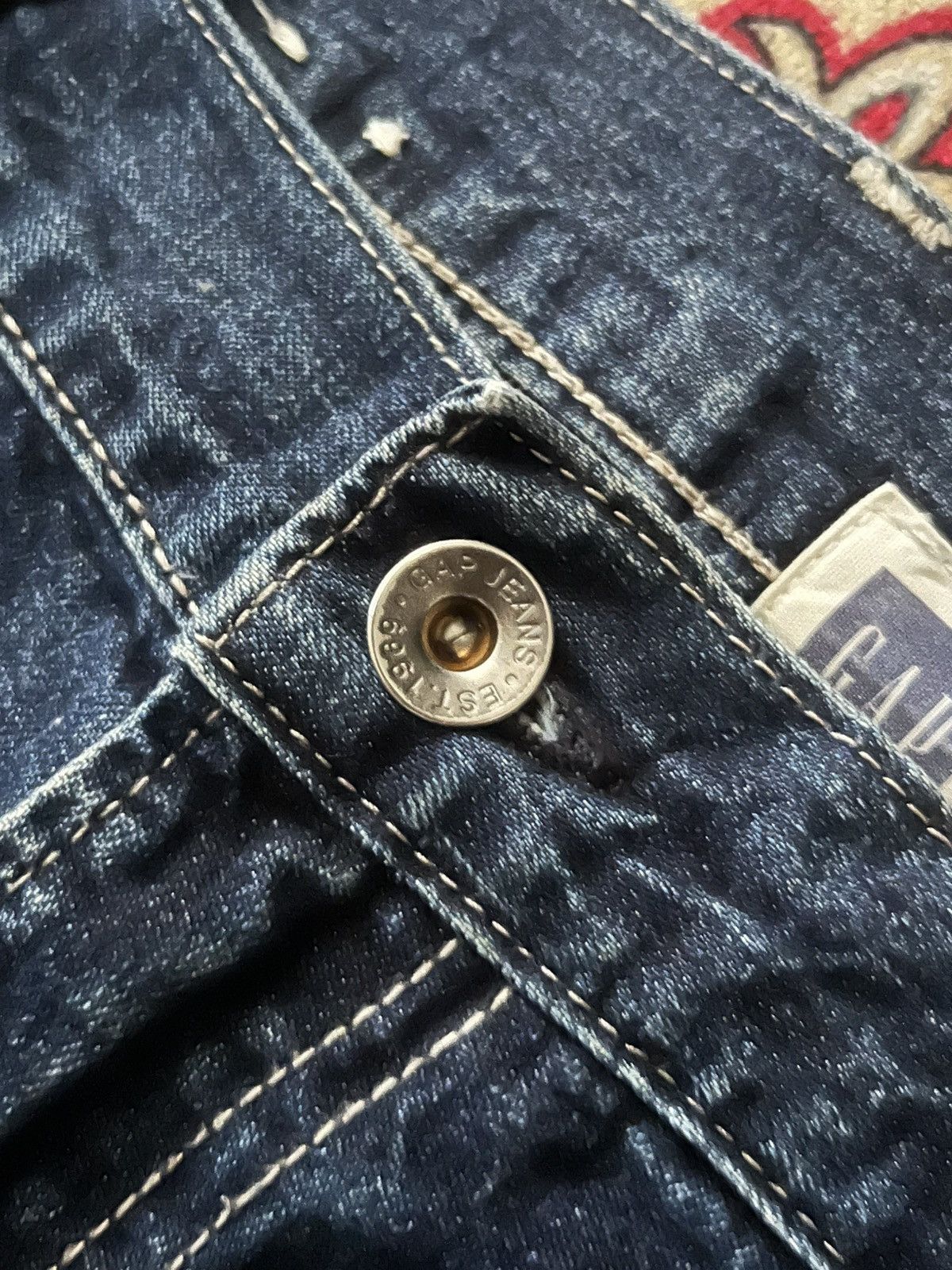 Carhartt × Gap ⚡️Workwear⚡️Vintage Gap 1969 Carpenter Dark Blue Washed Jeans Size US 34 / EU 50 - 5 Thumbnail