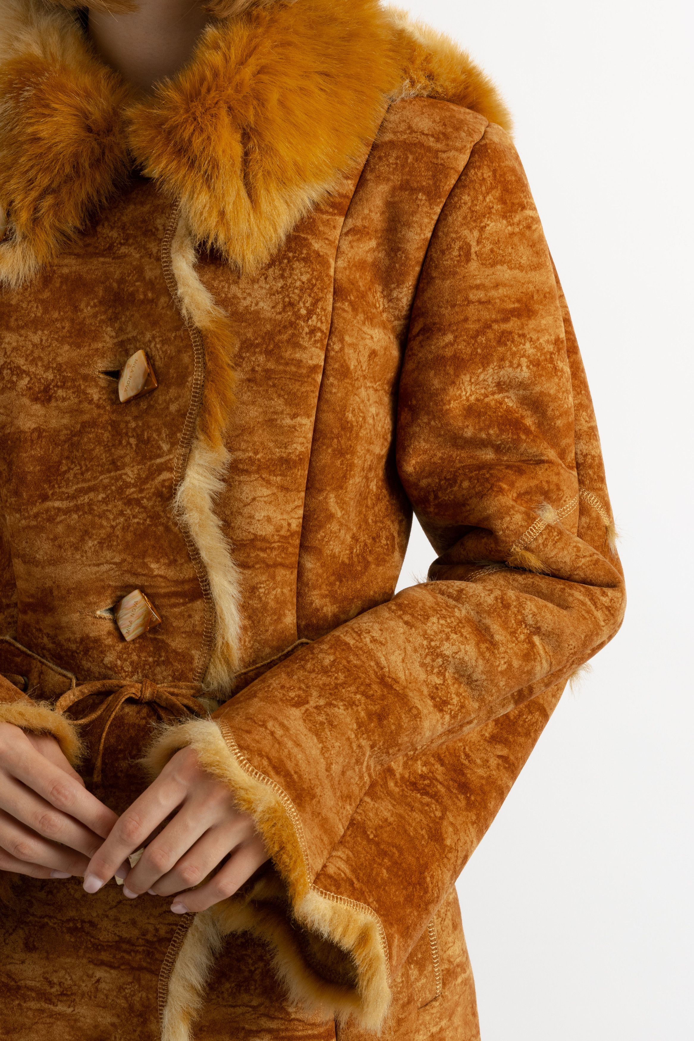 Vintage Vintage Vegan Suede Sheepskin Leather Shearling 8691 Size M / US 6-8 / IT 42-44 - 6 Thumbnail
