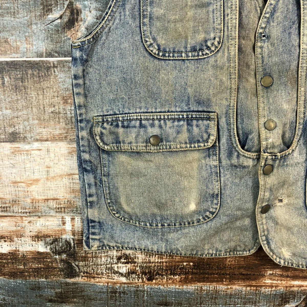 Japanese Brand Manx Blue Denim vintage Jacket Vest #A2511 Size US XL / EU 56 / 4 - 9 Thumbnail