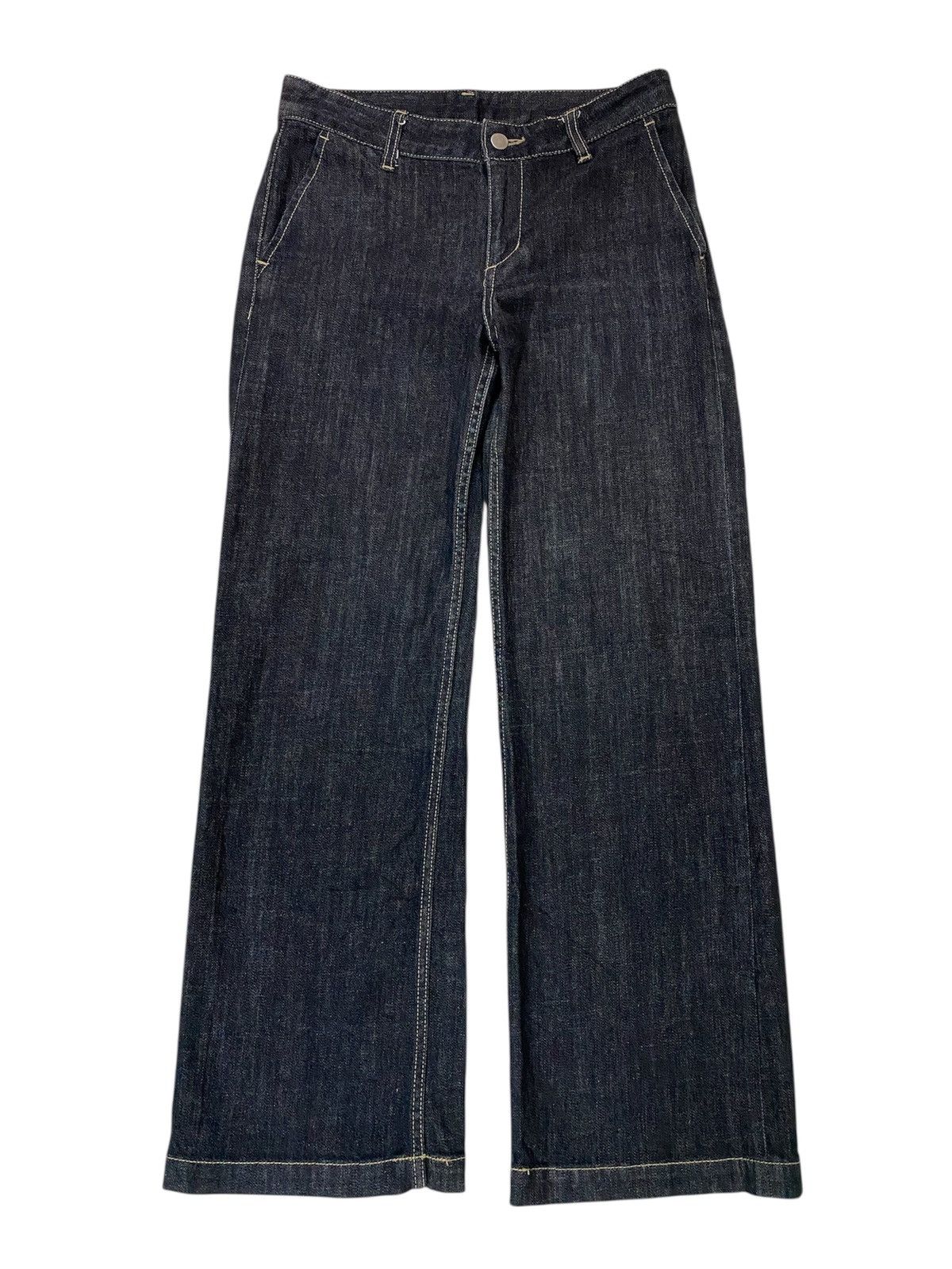 Muji Muji Loose/Baggy cutting jeans blue black size 29 Size 29" - 4 Thumbnail