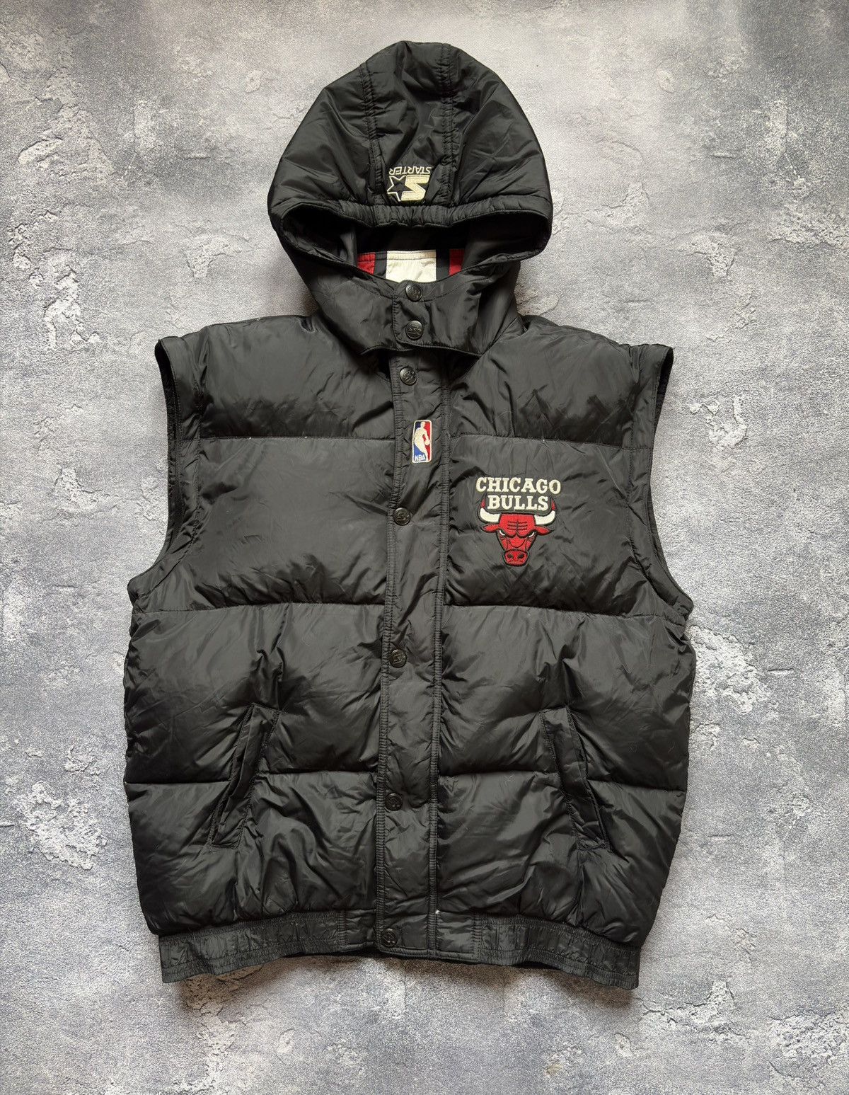 Starter RARE 90s Starter Chicago Bulls NBA Convertible Down Jacket Size US M / EU 48-50 / 2 - 2 Thumbnail