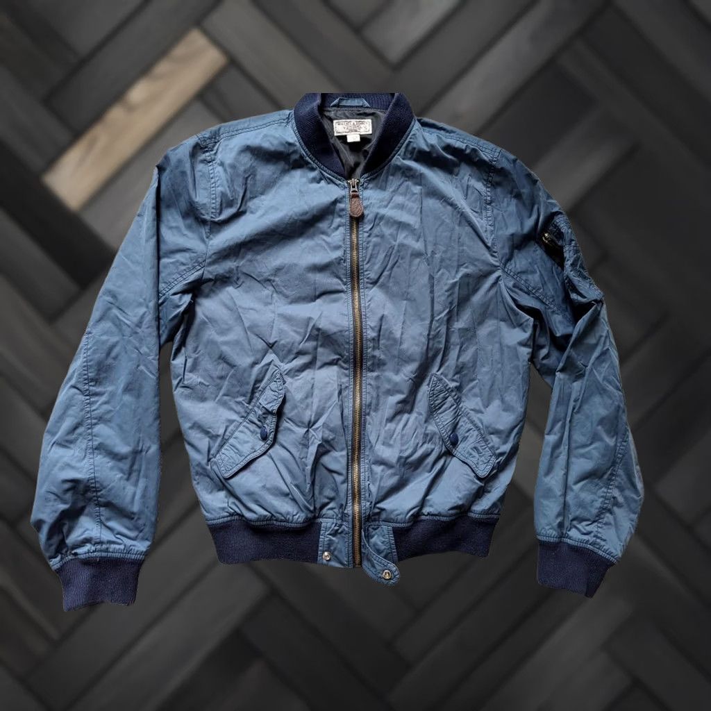 Wallace & Barnes VINTAGE Wallace & Barnes J. CREW MA-1 blue jacket S military bomber flight Men XS? Size US S / EU 44-46 / 1 - 1 Thumbnail