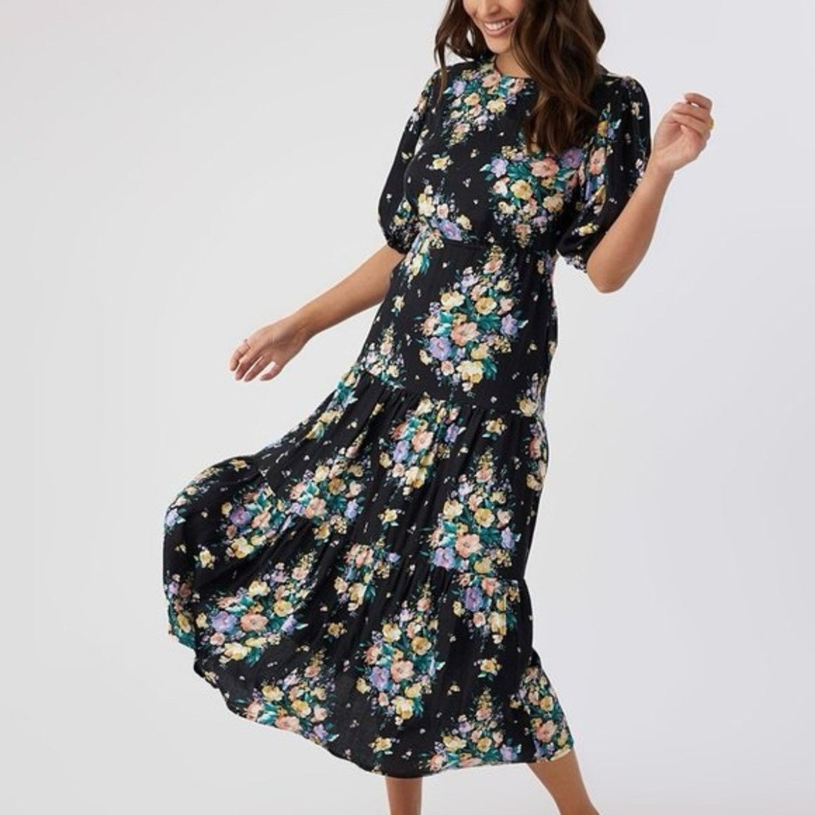 O'Neill O’Neill NWT Alta Midi Floral Open Back Dress Women’s Small Size S / US 4 / IT 40 - 3 Thumbnail