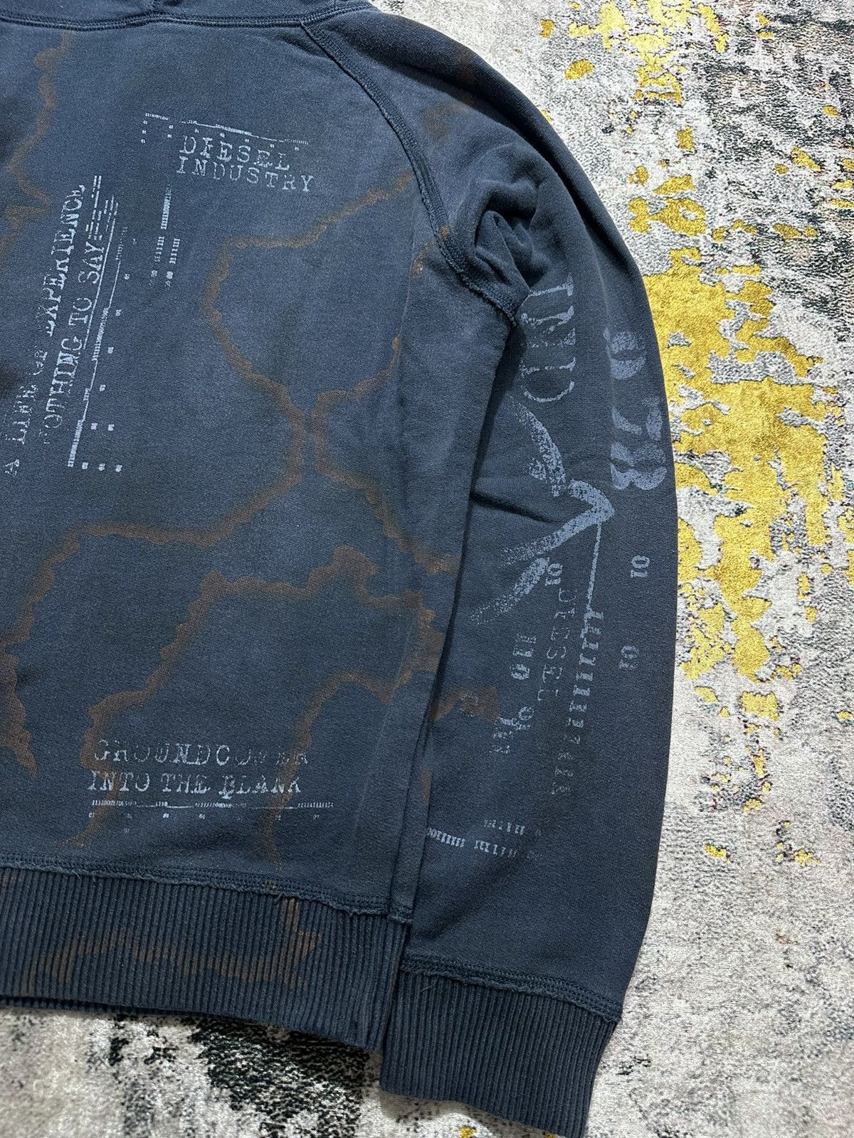 Diesel CRAZY FADED DIESEL 978 ABSTRACT POEM HOODIE Size US L / EU 52-54 / 3 - 9 Thumbnail