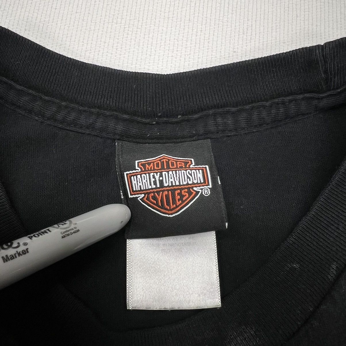 Harley Davidson × Vintage Harley Davidson Tee Shirt Black Biker Motorcycle Wings Flame Size US XXL / EU 58 / 5 - 7 Thumbnail