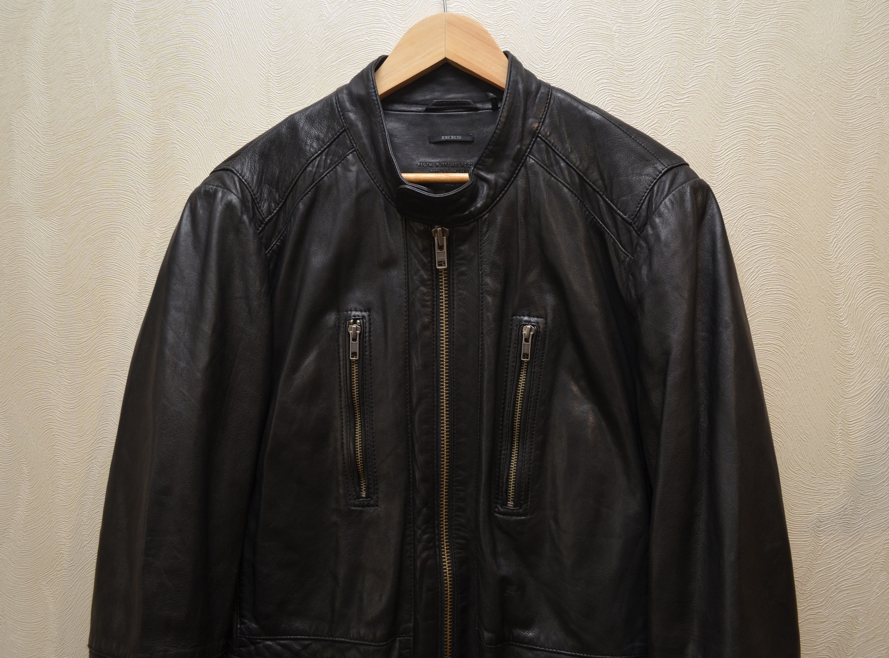 IKKS IKKS Lamb Leather Black Jacket Size XL RARE Size US XL / EU 56 / 4 - 2 Thumbnail