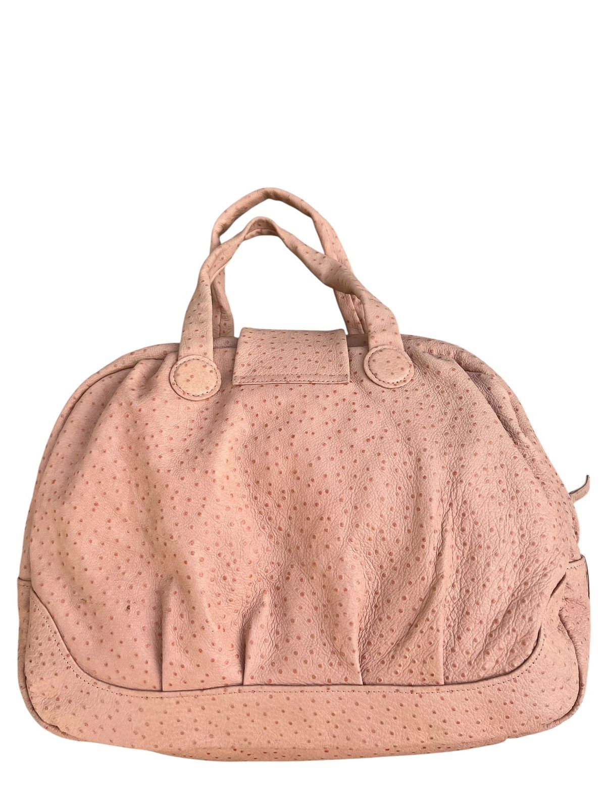Leather Tsumori Chisato Japan Peach Ostrich Leather Weekend Bag Size ONE SIZE - 9 Thumbnail