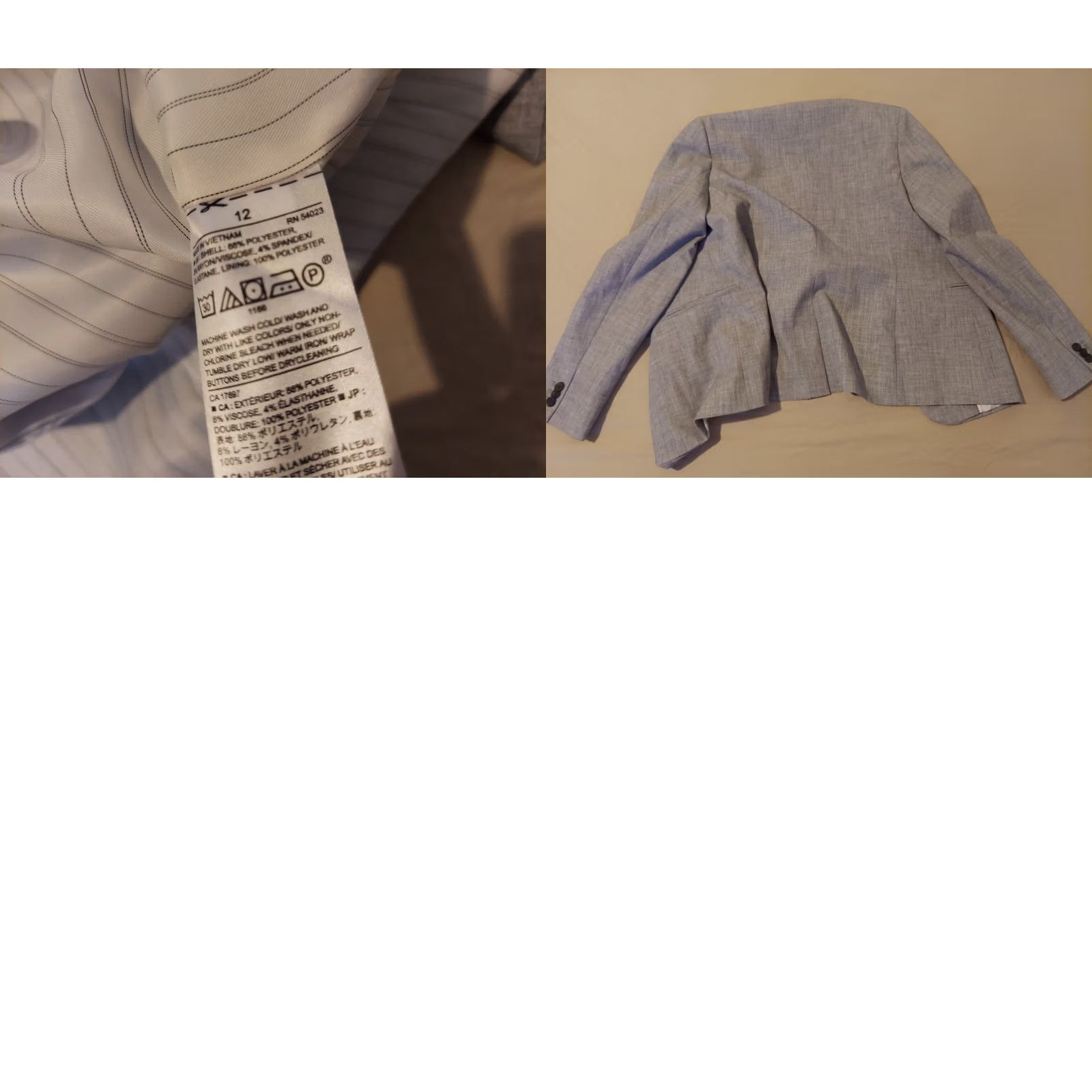 Banana Republic Womens Banana Republic Blazer Jacket 12 Gray Regular Polyester Button Size XL / US 12-14 / IT 48-50 - 8 Thumbnail