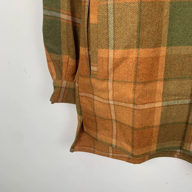 Loewe Loewe Brown plaid wool collar long sleeve single button sh Size S / US 4 / IT 40 - 5 Thumbnail