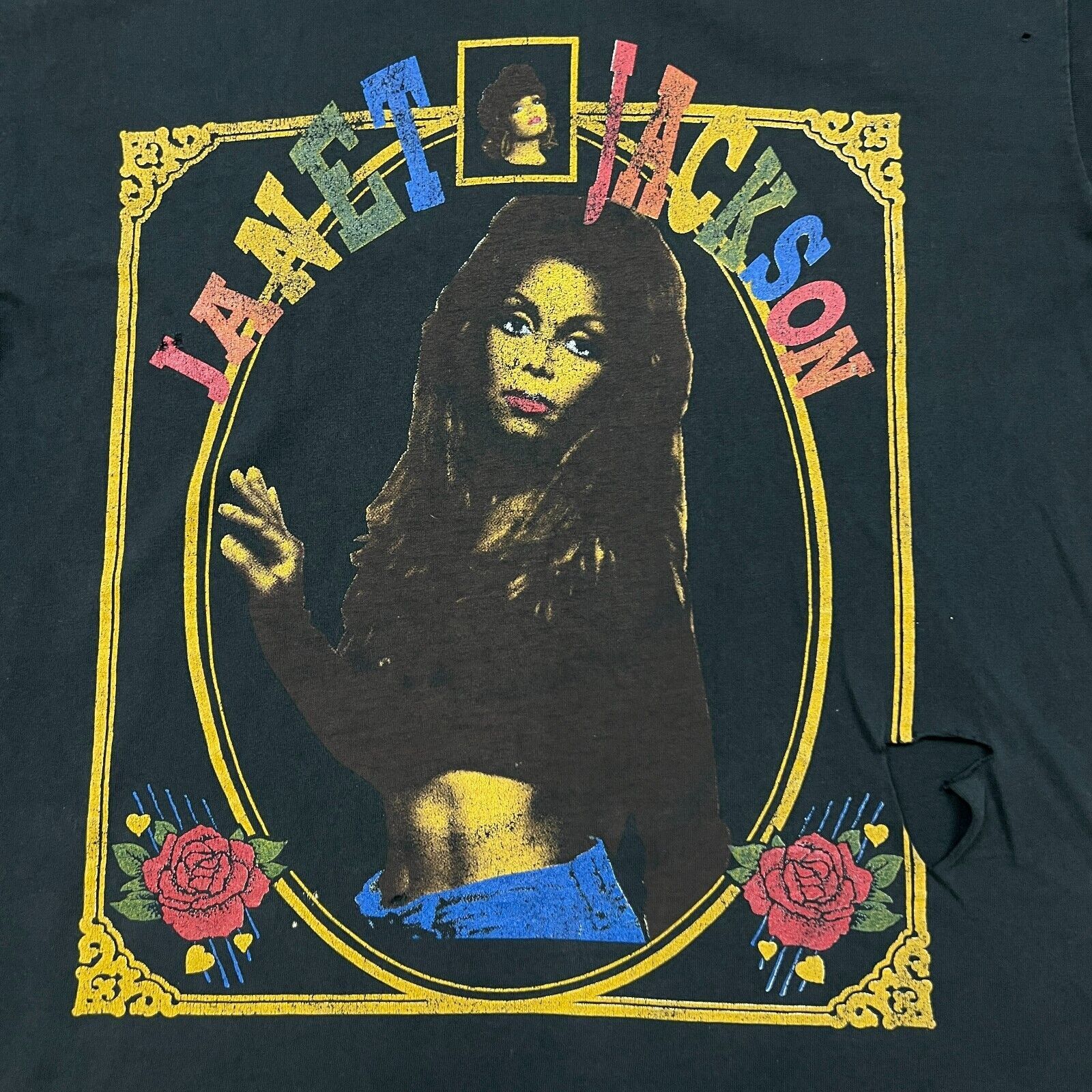 Rap Tees Vintage 90s Janet Jackson XL Thrashed Single Stitch Rap Tee Size US XL / EU 56 / 4 - 2 Thumbnail